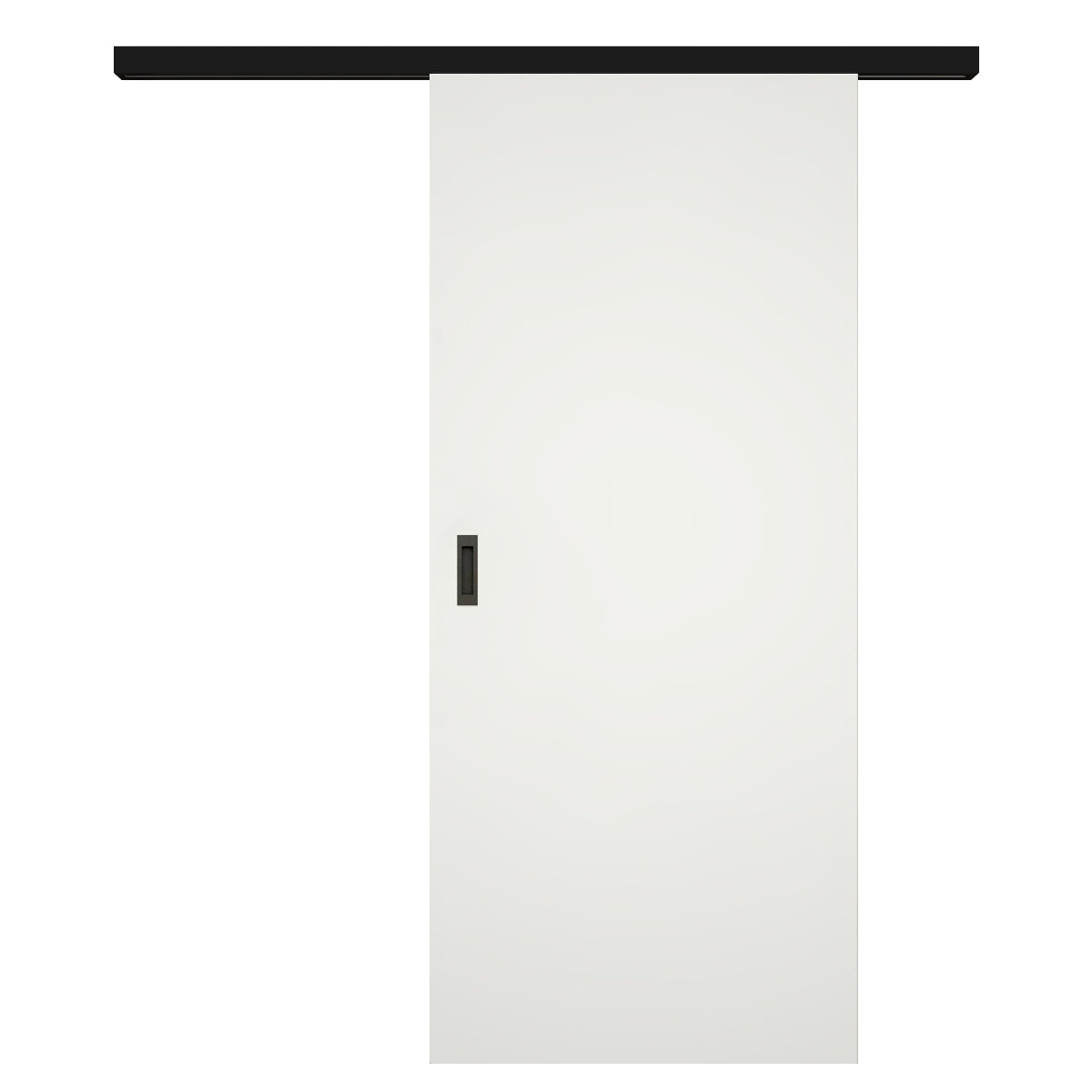 Schiebetür für Set mit schwarzem Laufkasten CPL glatt soft-weiß Röhrenspan