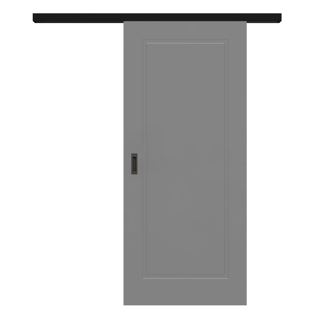 Schiebetür für Set mit schwarzem Laufkasten grau 1 Kassette - Modell Stiltür M17