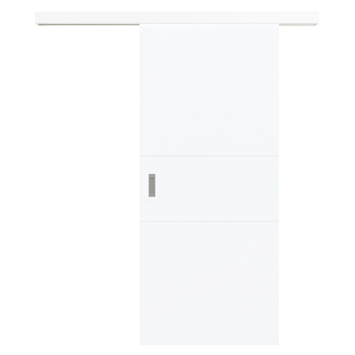 Schiebetür für Set mit weißem Laufkasten brillant-weiß 2 Rillen quer - Modell Designtür Q23