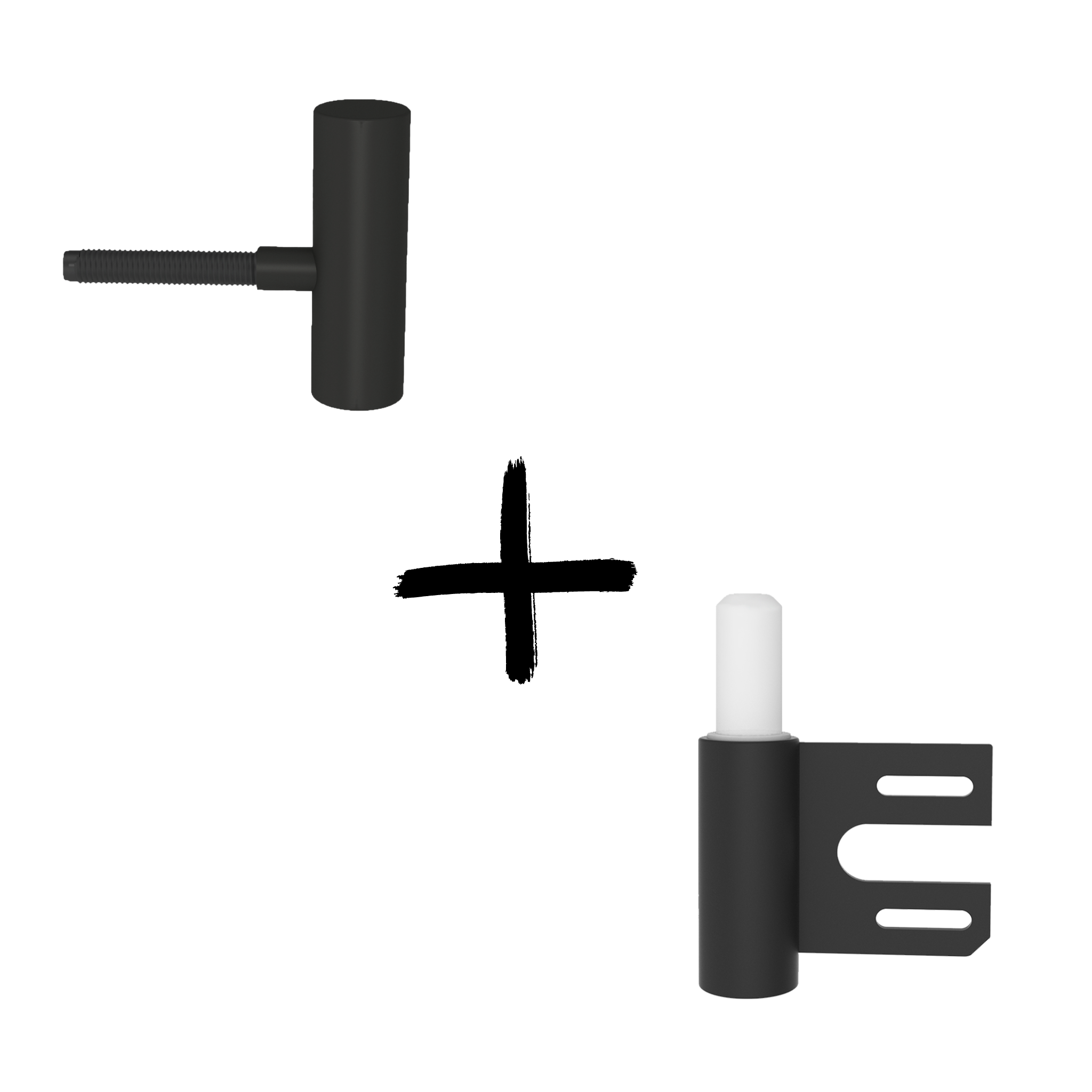 Türbandset 2-teilig für gefälzte Türen an Stahlzargen matt-schwarz