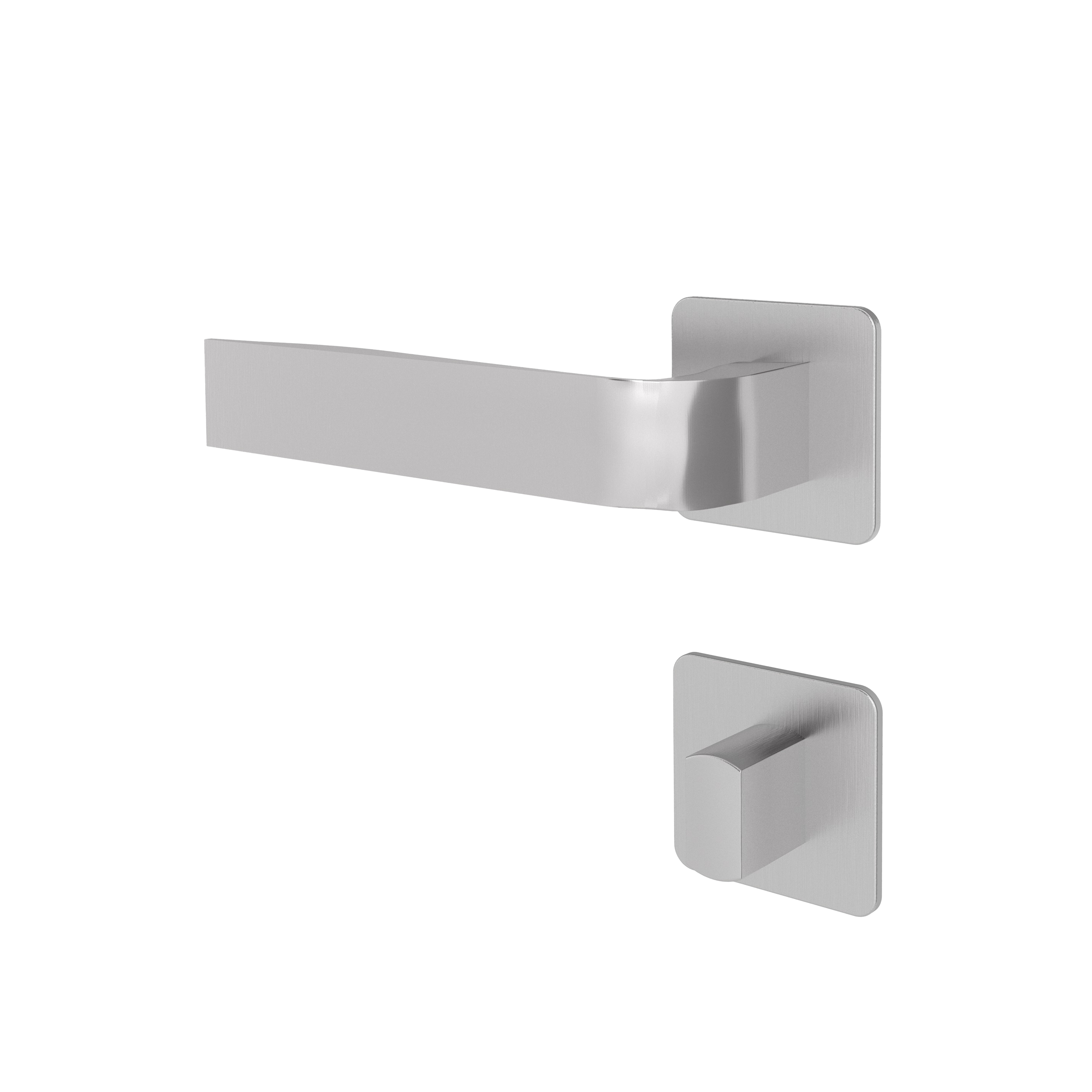 Türgriff mit Flachrosette eckig L-Form gerade Modell Canora Edelstahl Magnetclip Klasse 1