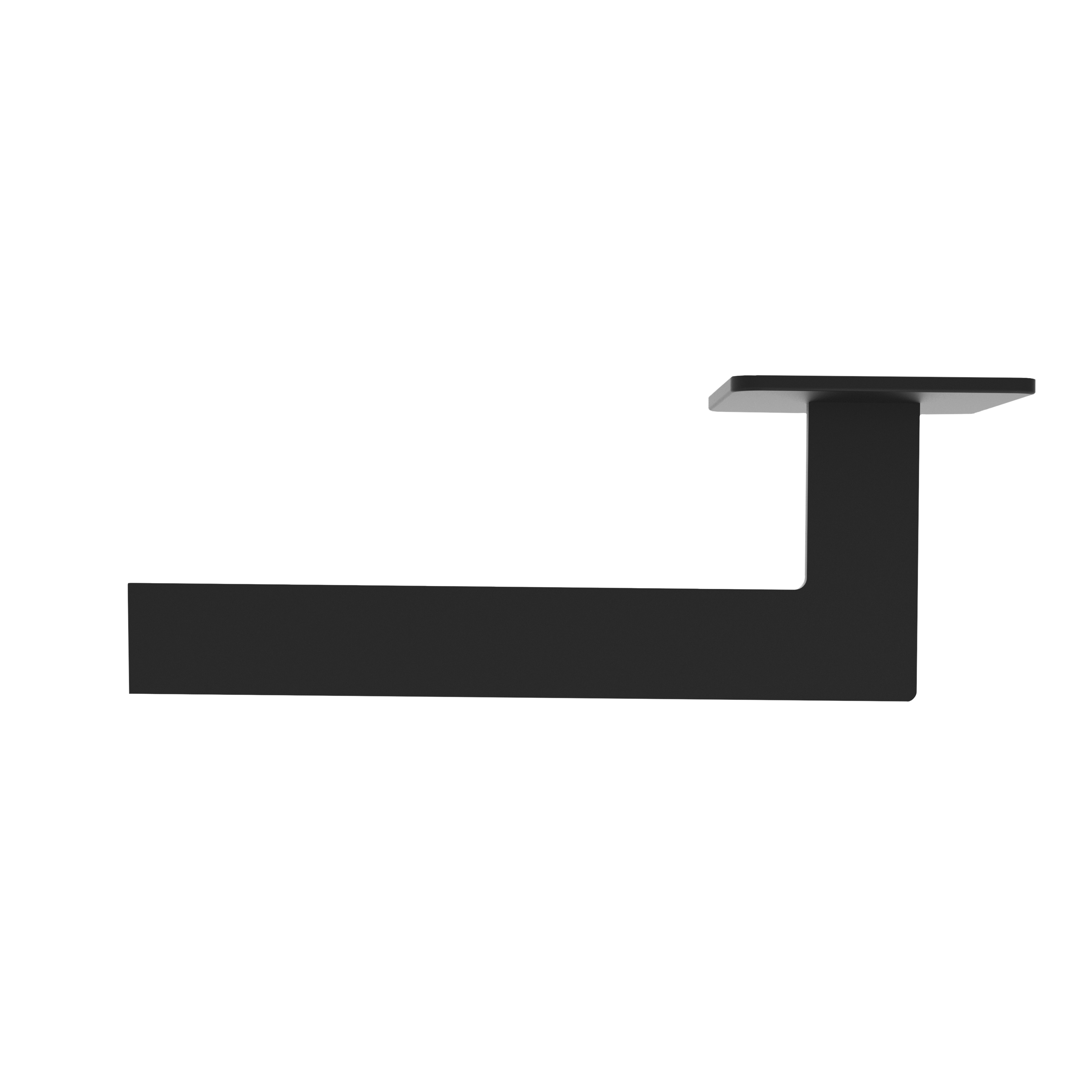 Türgriff mit Flachrosette eckig L-Form gerade Modell Farina Mattschwarz Magnetclip Klasse 1