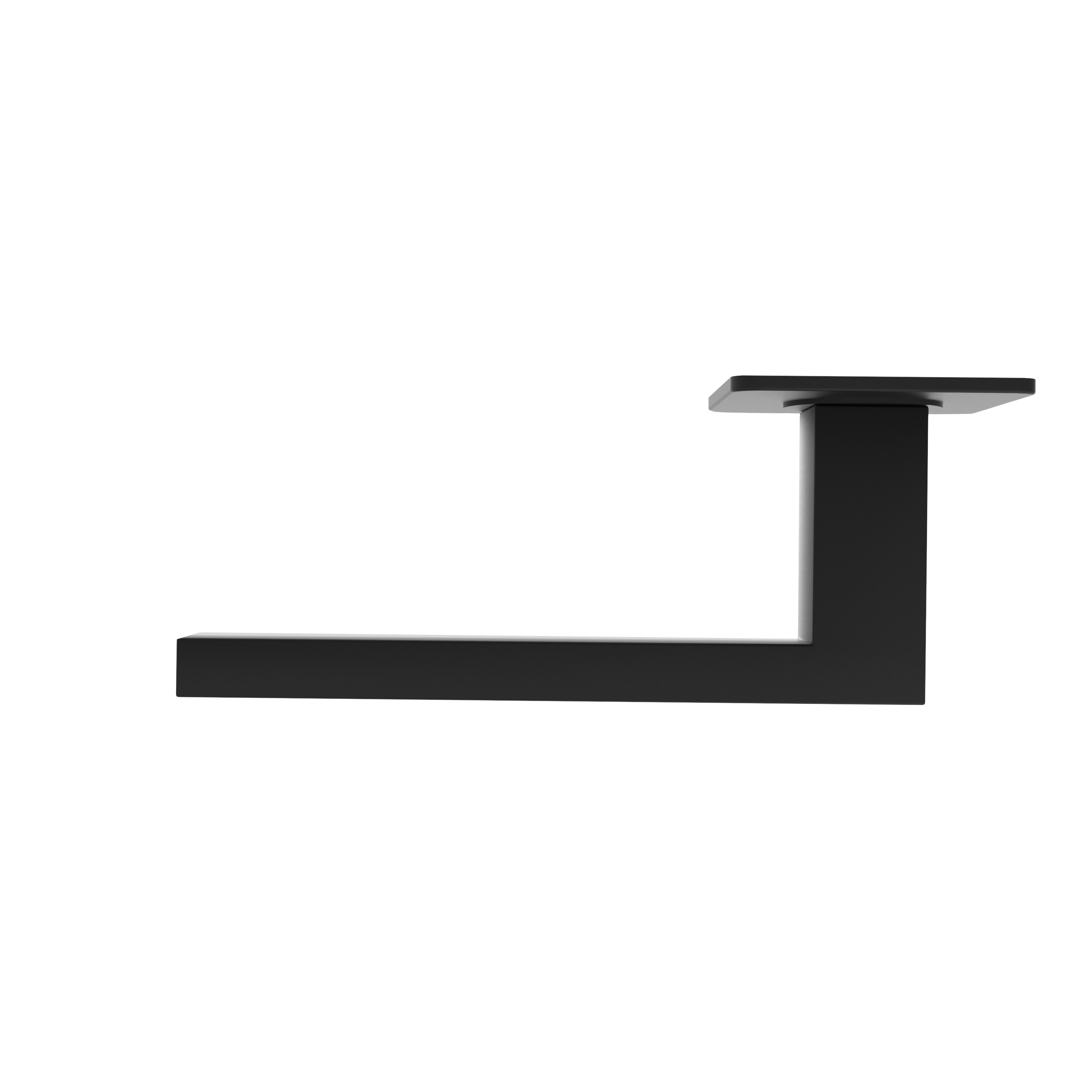 Türgriff mit Flachrosette eckig L- Form gerade Modell Rhovara Premium Mattschwarz Klipprosette flach Klasse 1