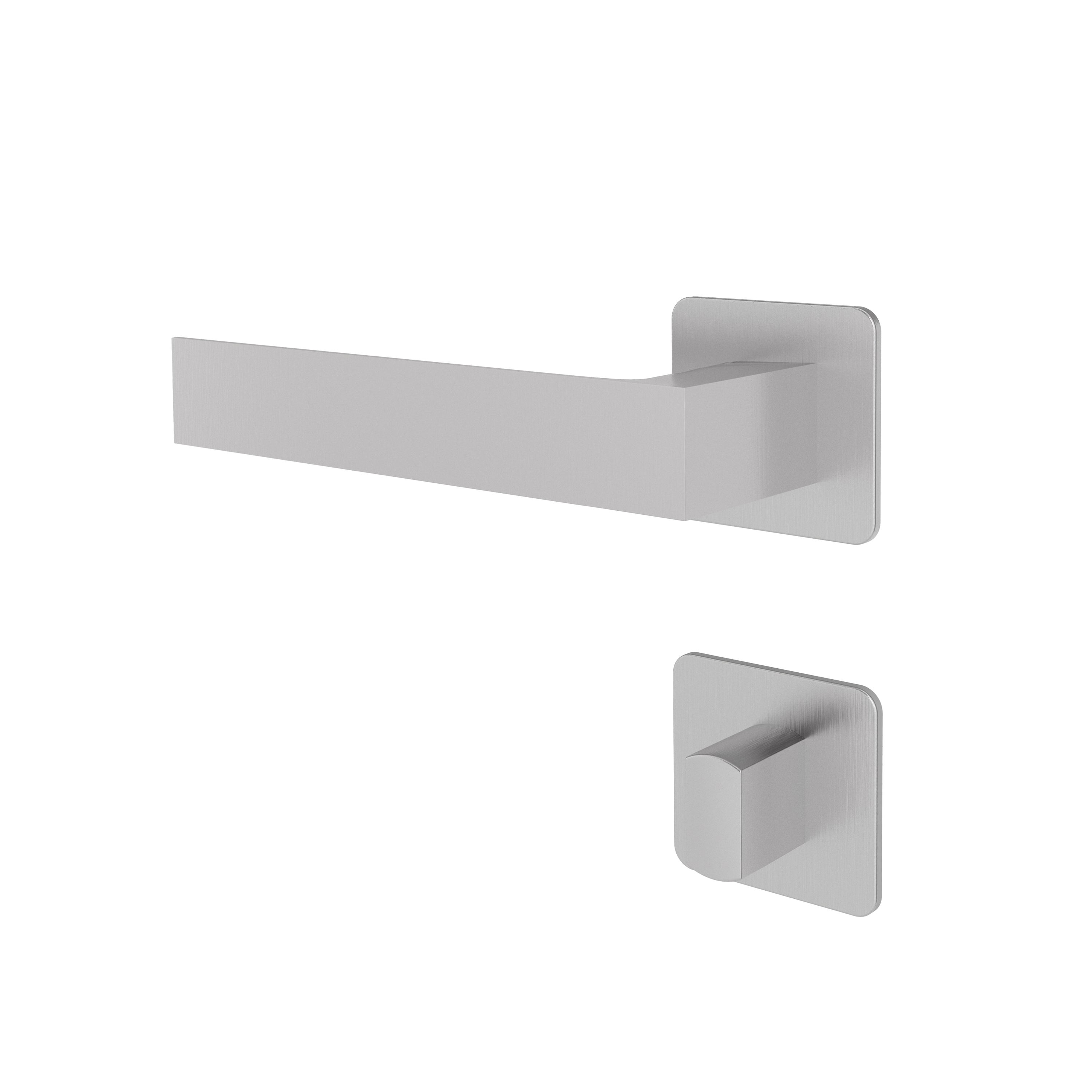 Türgriff mit Flachrosette eckig L-Form gerade Modell Ronara Edelstahl Magnetclip Klasse 1