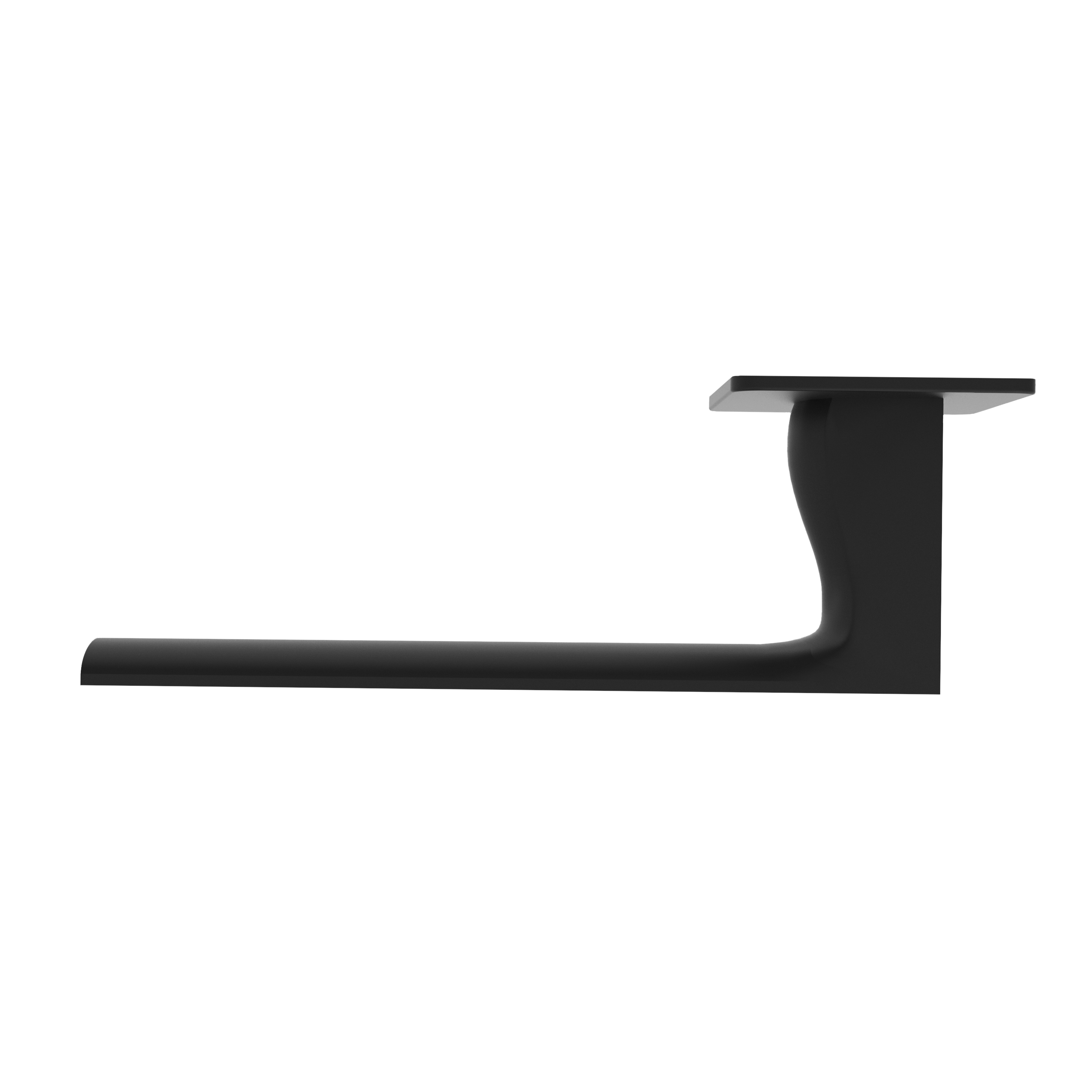 Türgriff mit Flachrosette eckig L-Form gerade Modell Ronara Mattschwarz Magnetclip Klasse 1