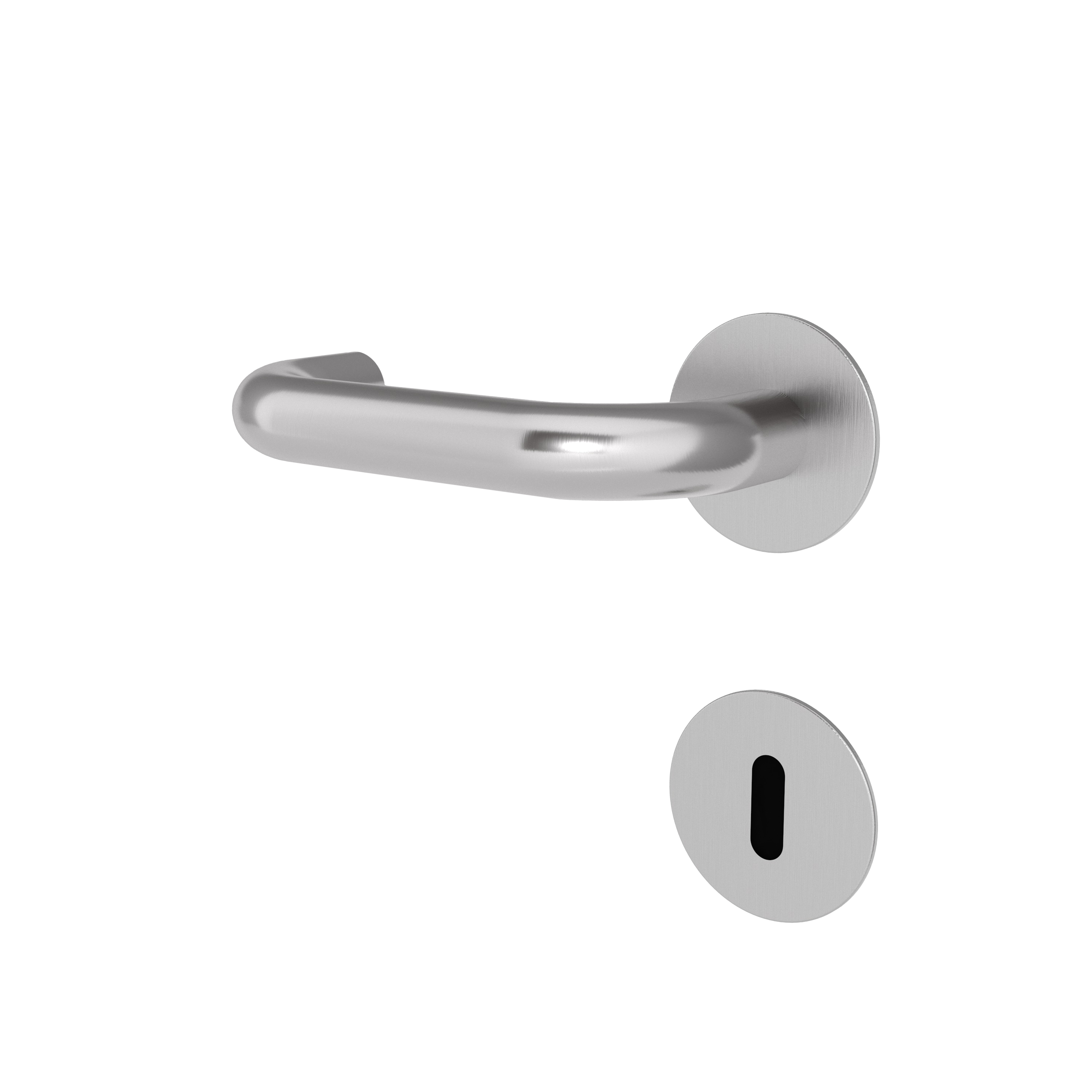 Türgriff mit Flachrosette rund U-Form Modell Borana Edelstahl Clipsystem
