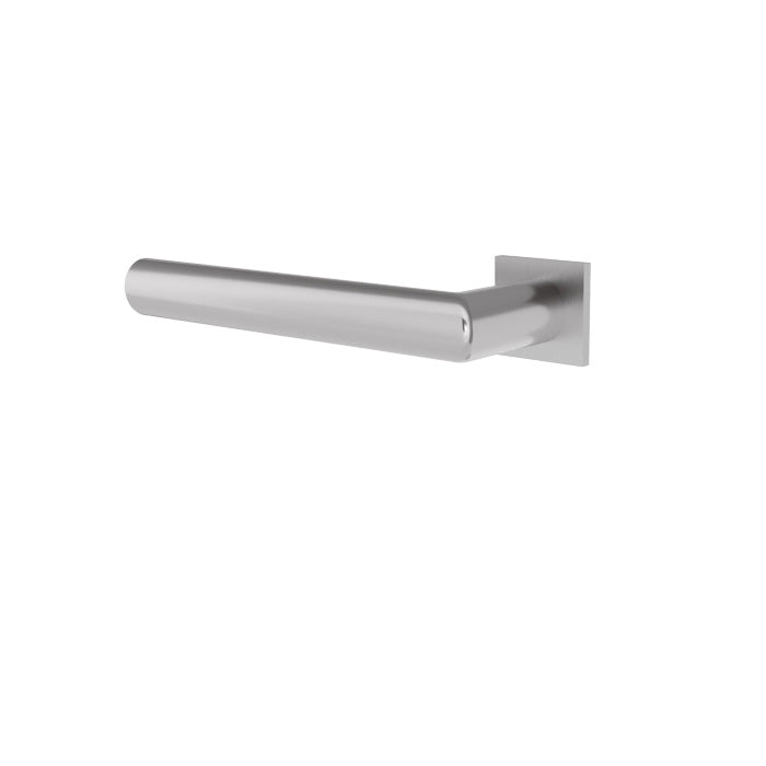 Türgriff ohne Schlüsselrosette mit Mini-Flachrosette eckig L- Form gerade Modell Baltara Edelstahl Klipprosette Mini