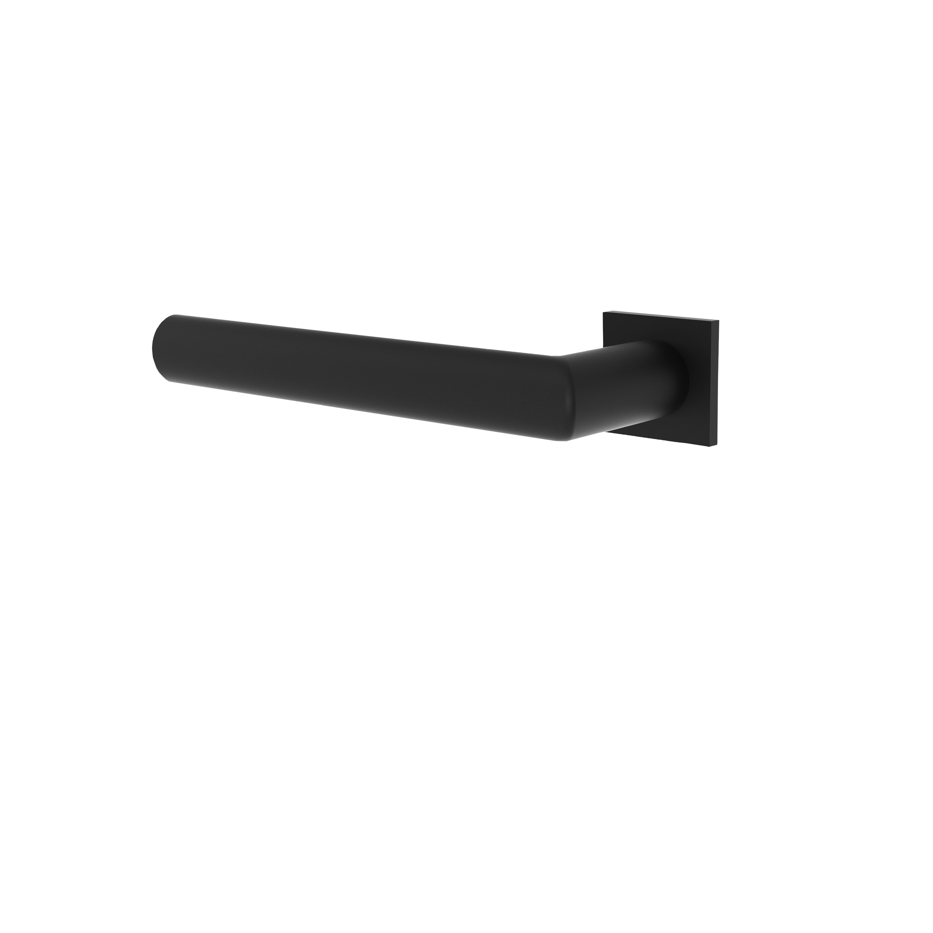 Türgriff ohne Schlüsselrosette mit Mini-Flachrosette eckig L- Form gerade Modell Baltara Mattschwarz Klipprosette Mini