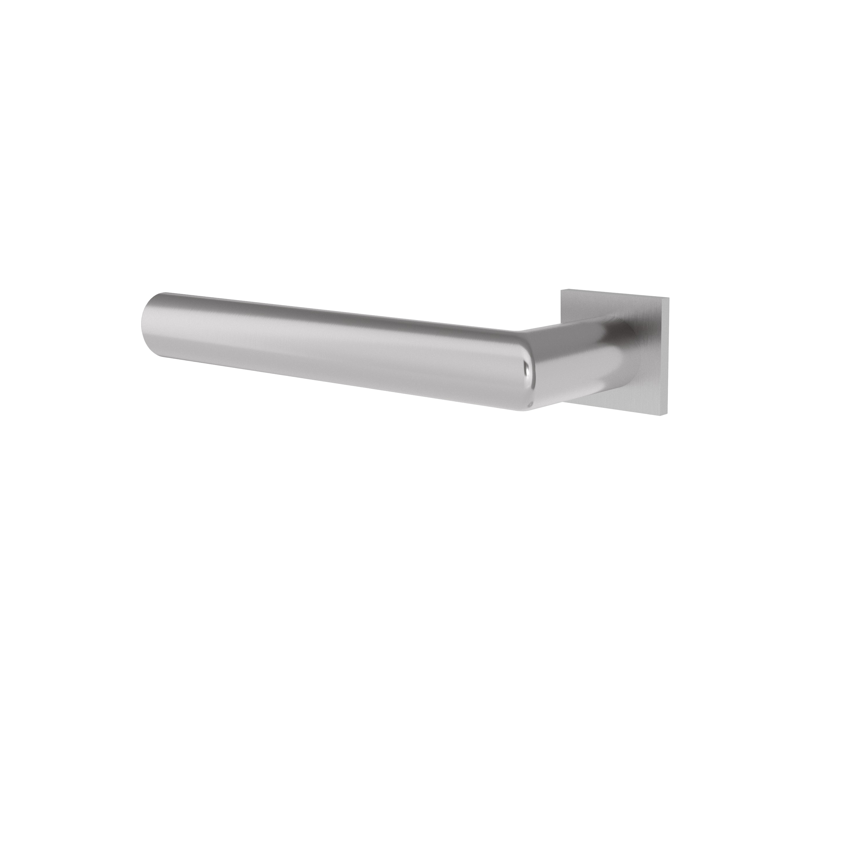 Türgriff ohne Schlüsselrosette mit Mini-Flachrosette rund L- Form gerade Modell Baltara Edelstahl Klipprosette Mini