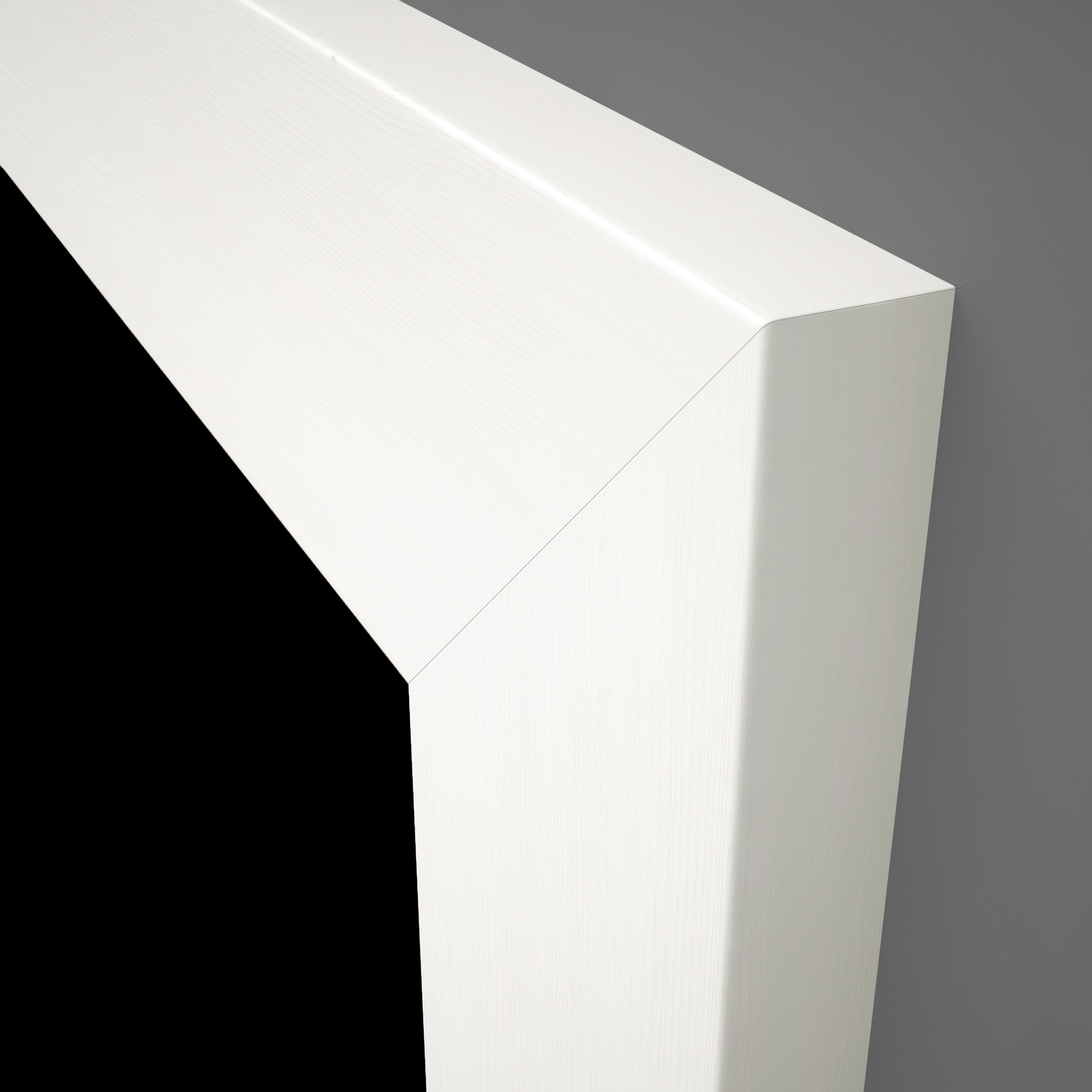 Türzarge CPL Matt Weiß Holzstruktur Designkante 80 mm Bekleidung