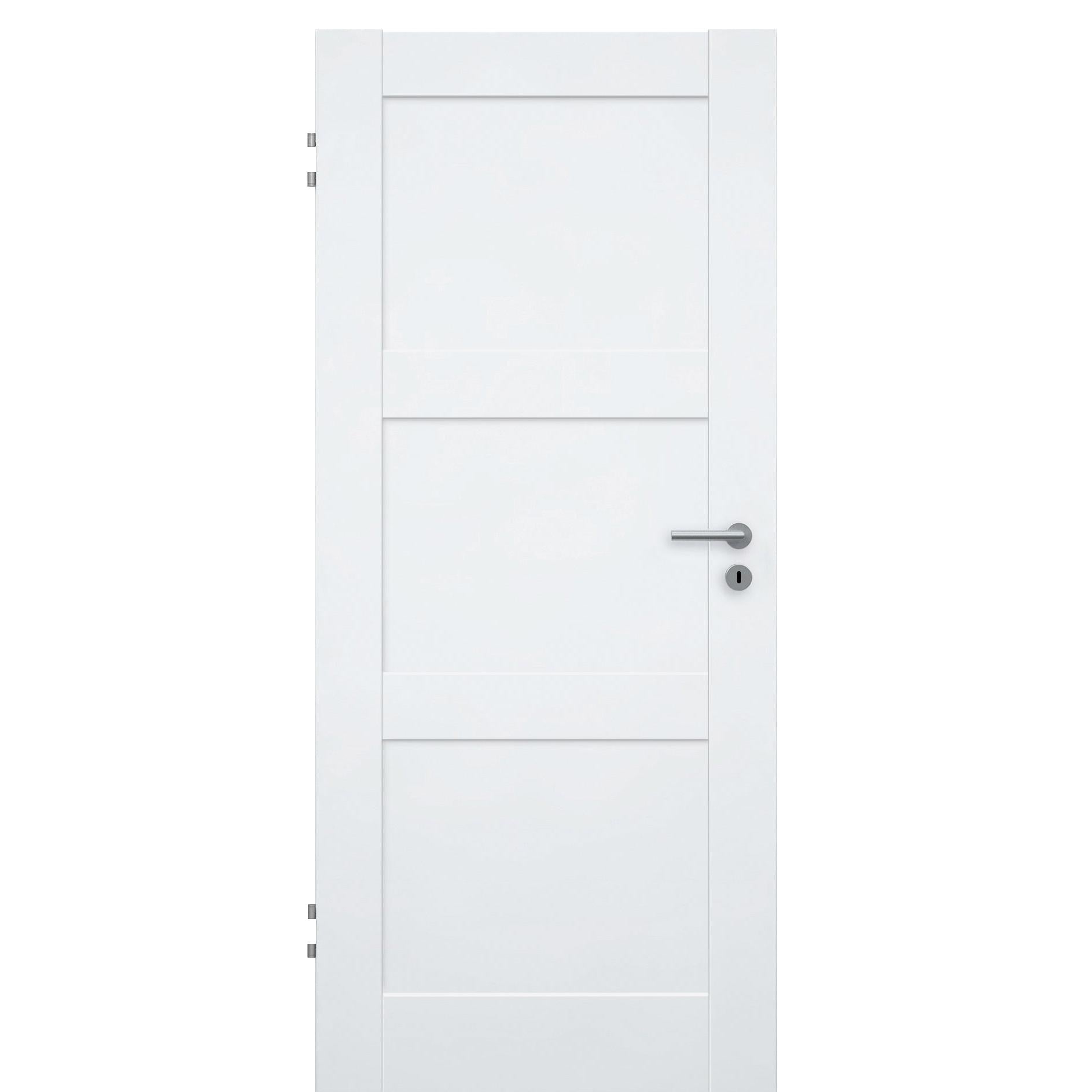 Zimmertür CPL brillant-weiß Rahmendesigntür mit 3 Kassetten Designkante - Modell Stiltür R33