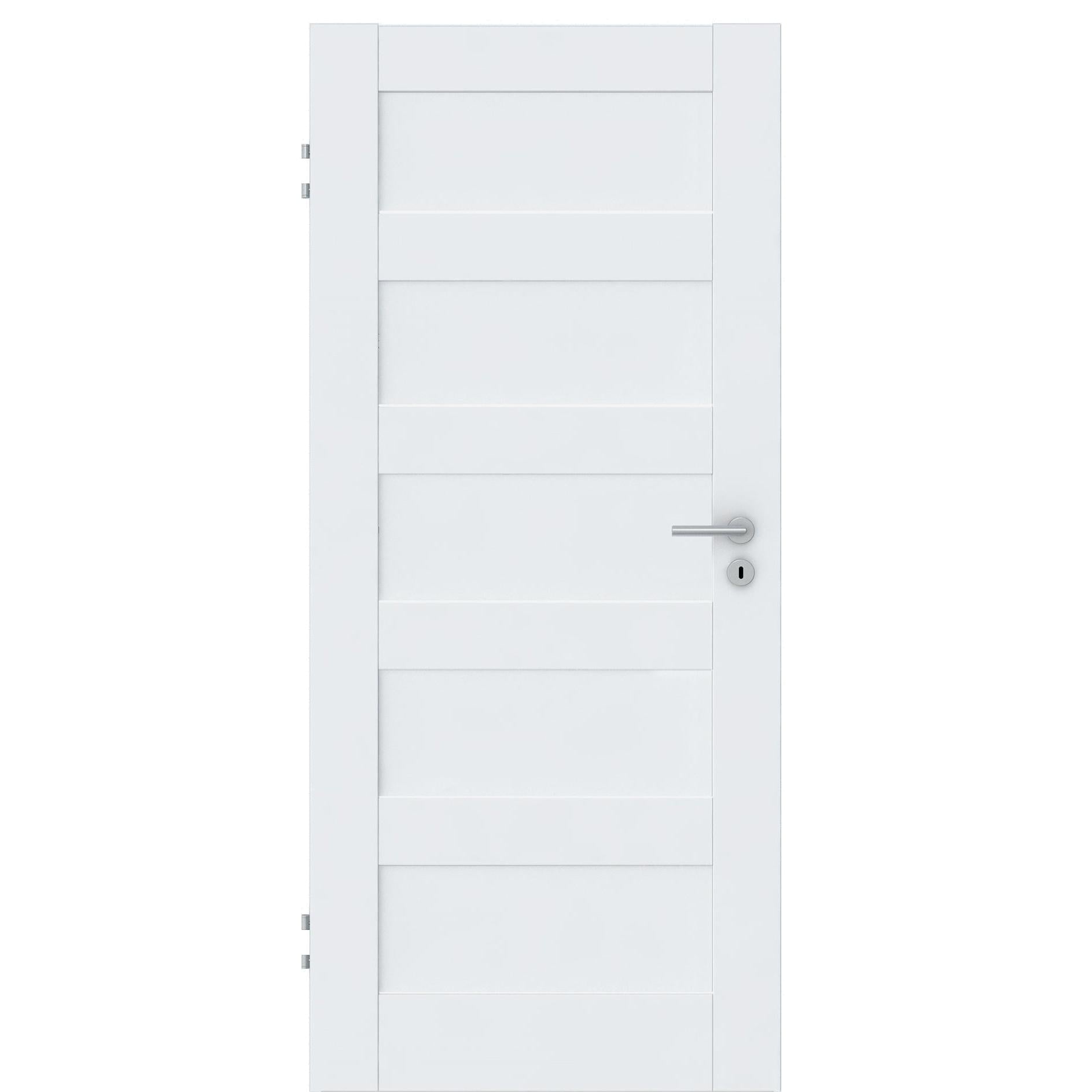 Zimmertür CPL brillant-weiß Rahmendesigntür mit 5 Kassetten Designkante - Modell Stiltür RQ53