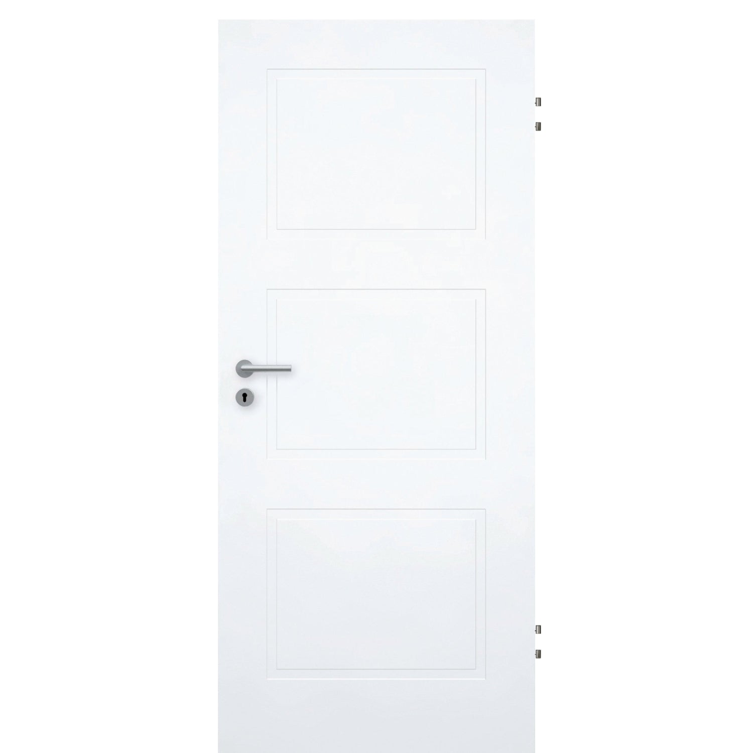 Wohnungseingangstür brillant-weiß 3 Kassetten Designkante SK1 / KK3 - Modell Stiltür M33