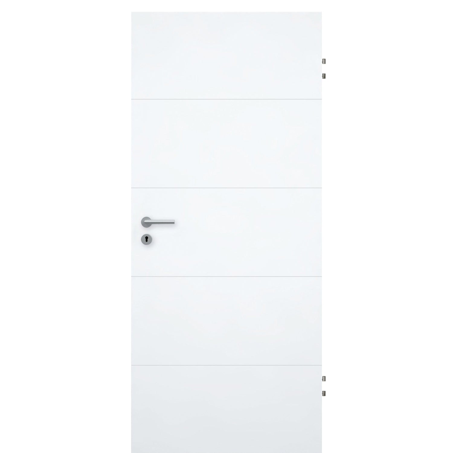 Wohnungseingangstür brillant-weiß 4 Rillen Designkante SK1 / KK3 - Modell Designtür Q43