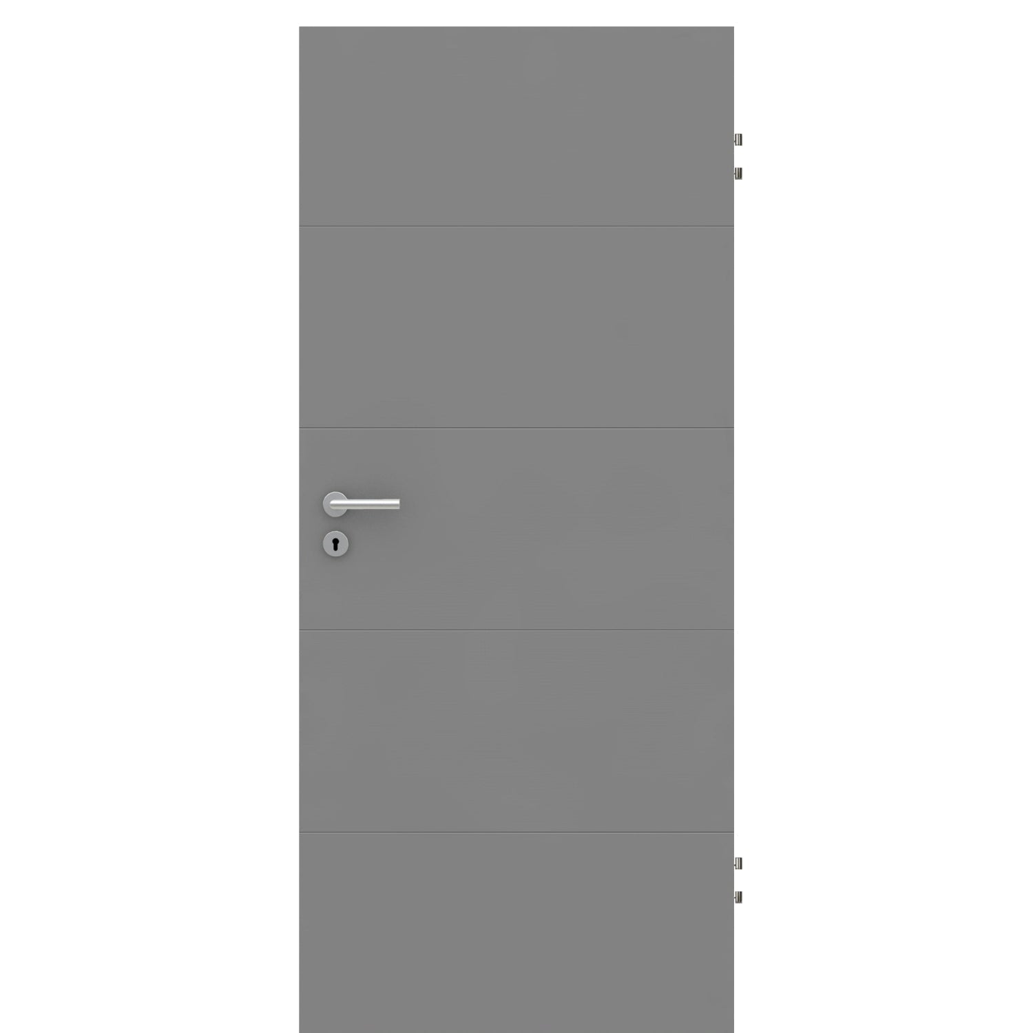 Wohnungseingangstür grau 4 Rillen quer Designkante SK1 / KK3 - Modell Designtür Q47