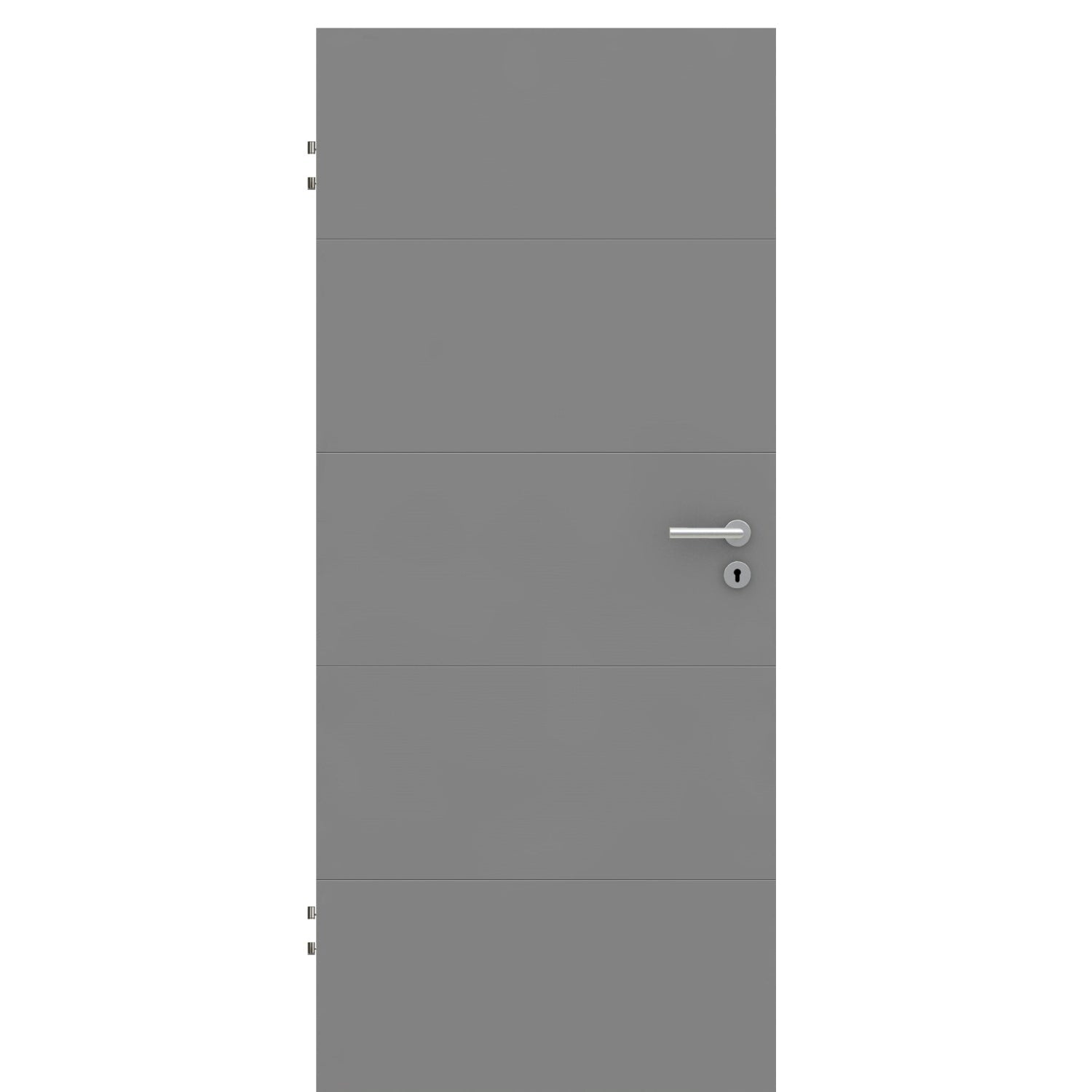 Wohnungseingangstür grau 4 Rillen quer Designkante SK1 / KK3 - Modell Designtür Q47