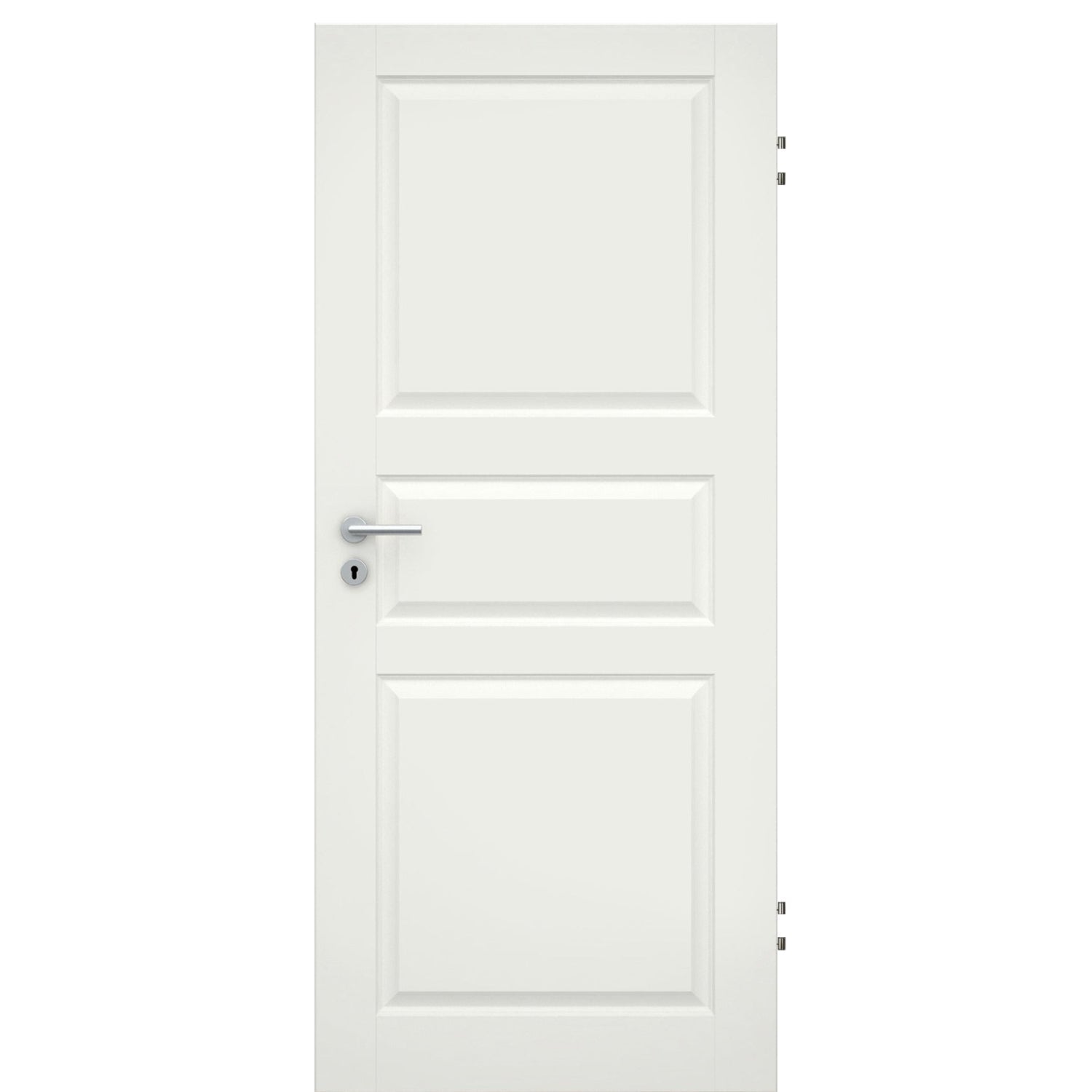 Wohnungseingangstür soft-weiß 3 Kassetten klassisch Eckkante SK3 / KK3 - Modell Stiltür K31