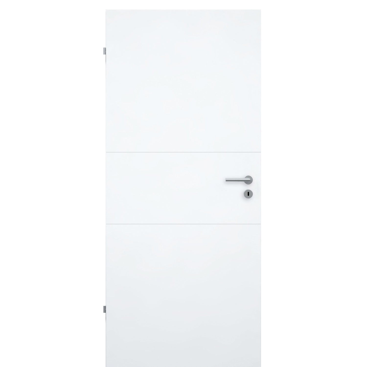 Zimmertür brillant-weiß 2 Rillen quer Designkante - Modell Designtür Q23