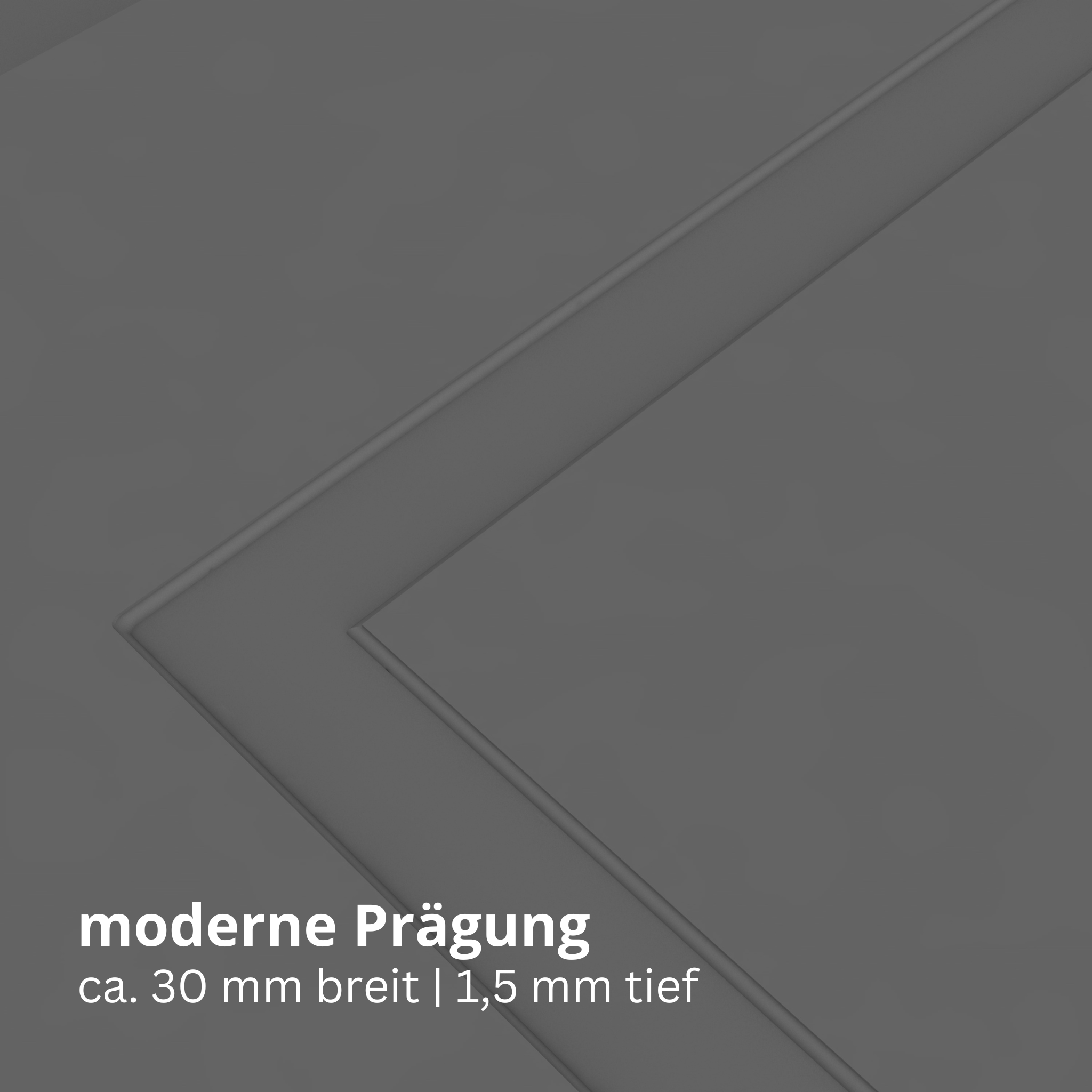 Zimmertür grau 3 Kassetten Designkante - Modell Stiltür M37