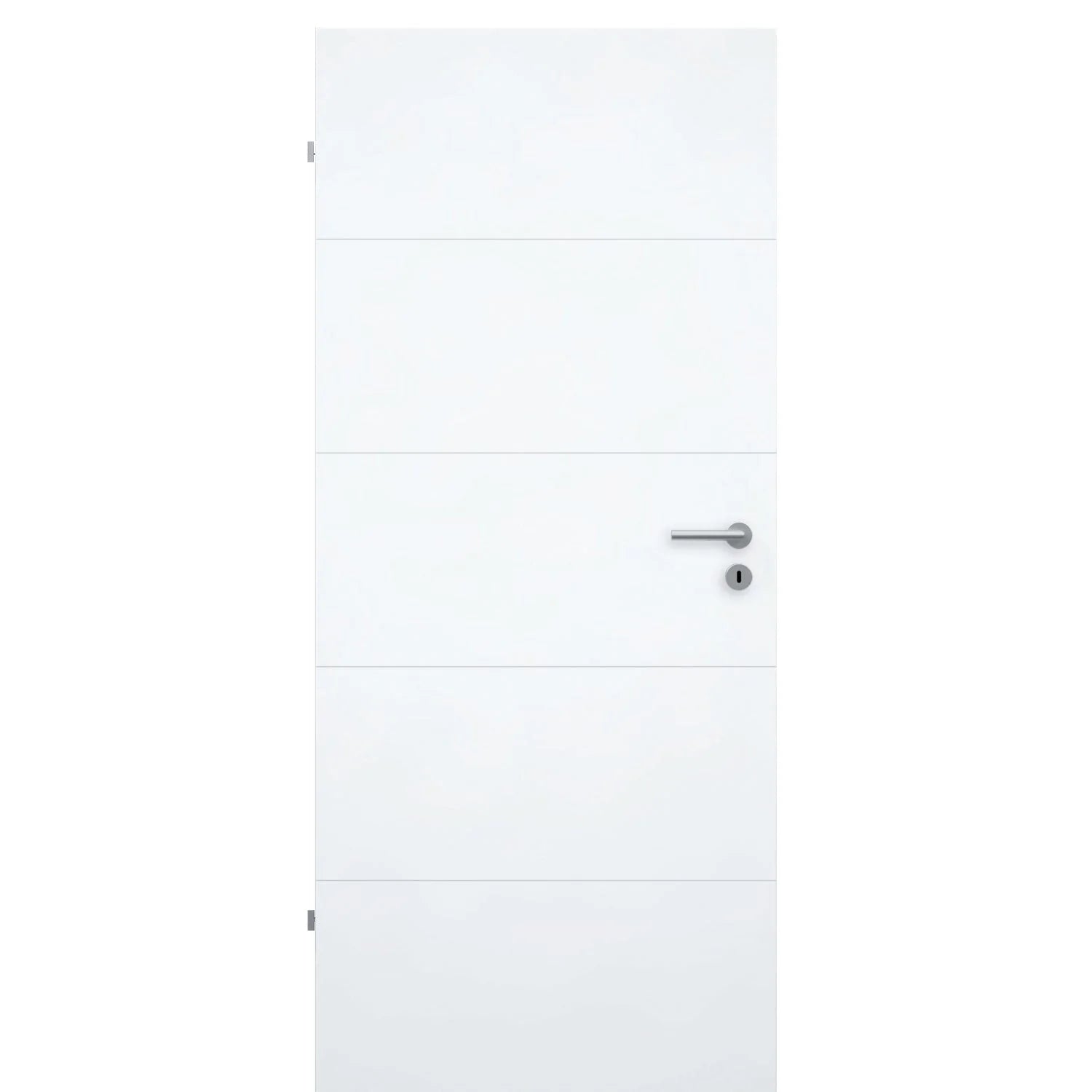Zimmertür im Sondermaß brillant-weiß modern mit 4 Rillen Designkante - Modell Designtür Q43