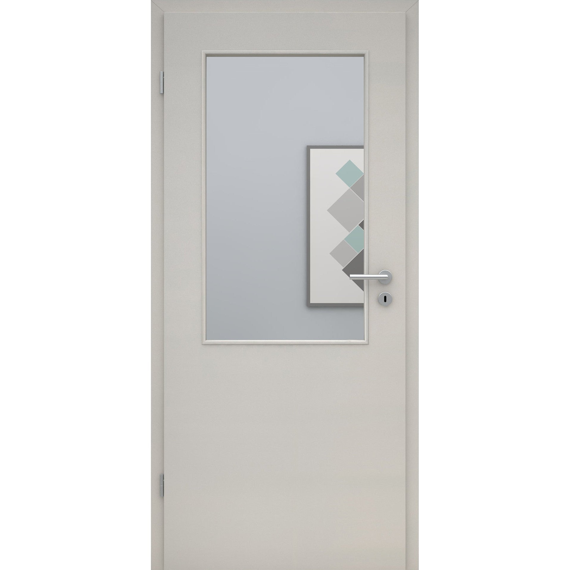 Zimmertür mit Lichtausschnitt LA2 CPL UniPrime Grau Designkante