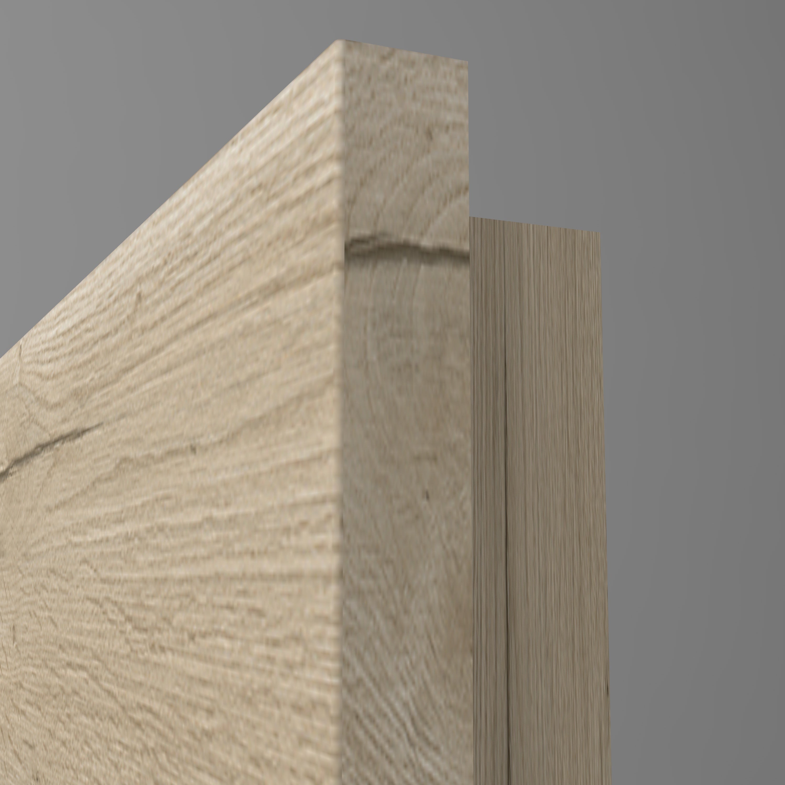 Zimmertür mit Lichtausschnitt LA3 CPL Struktur Fachwerk Eiche-Sand Quer Designkante