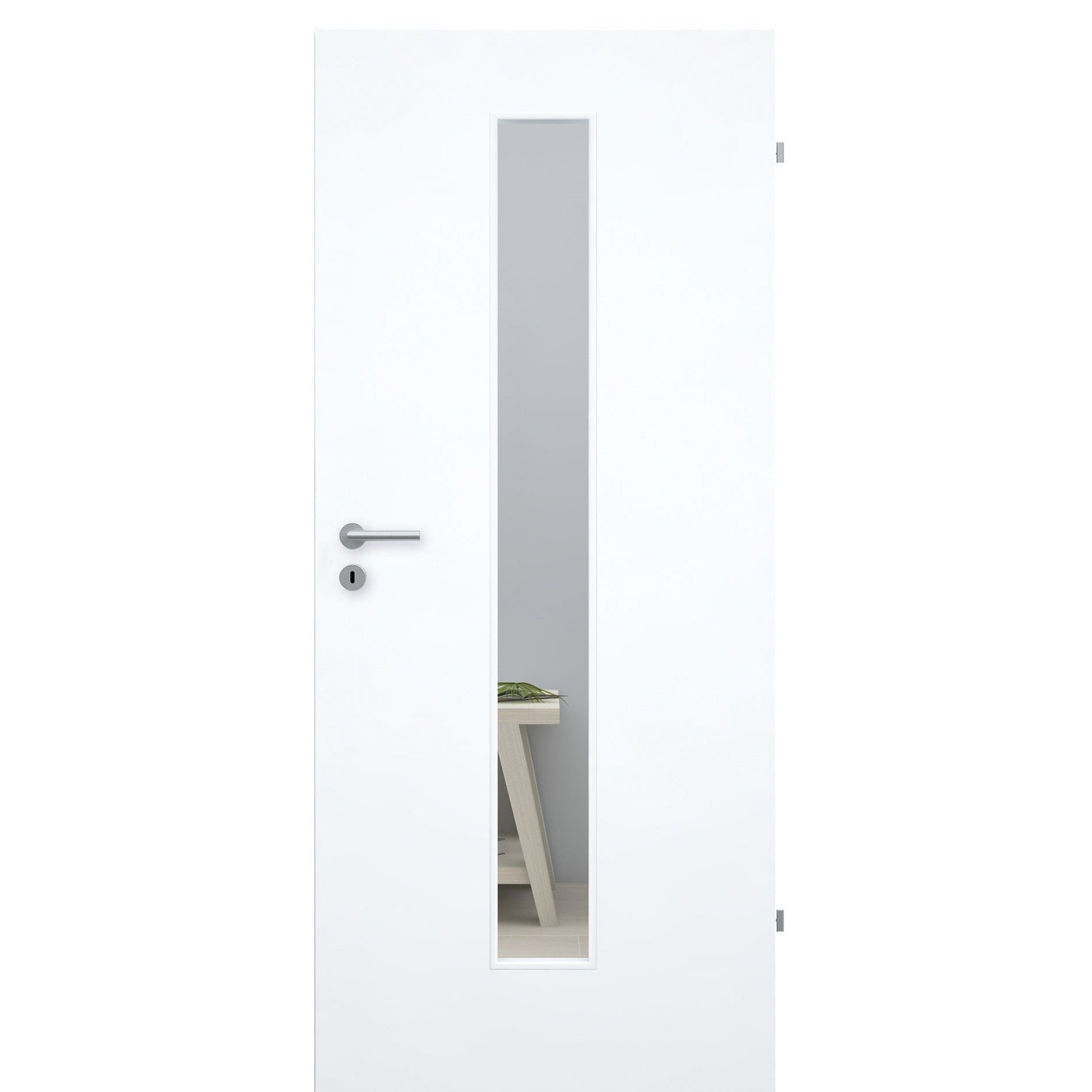 Zimmertür mit Lichtausschnitt LAM CPL glatt brillant-weiß Designkante