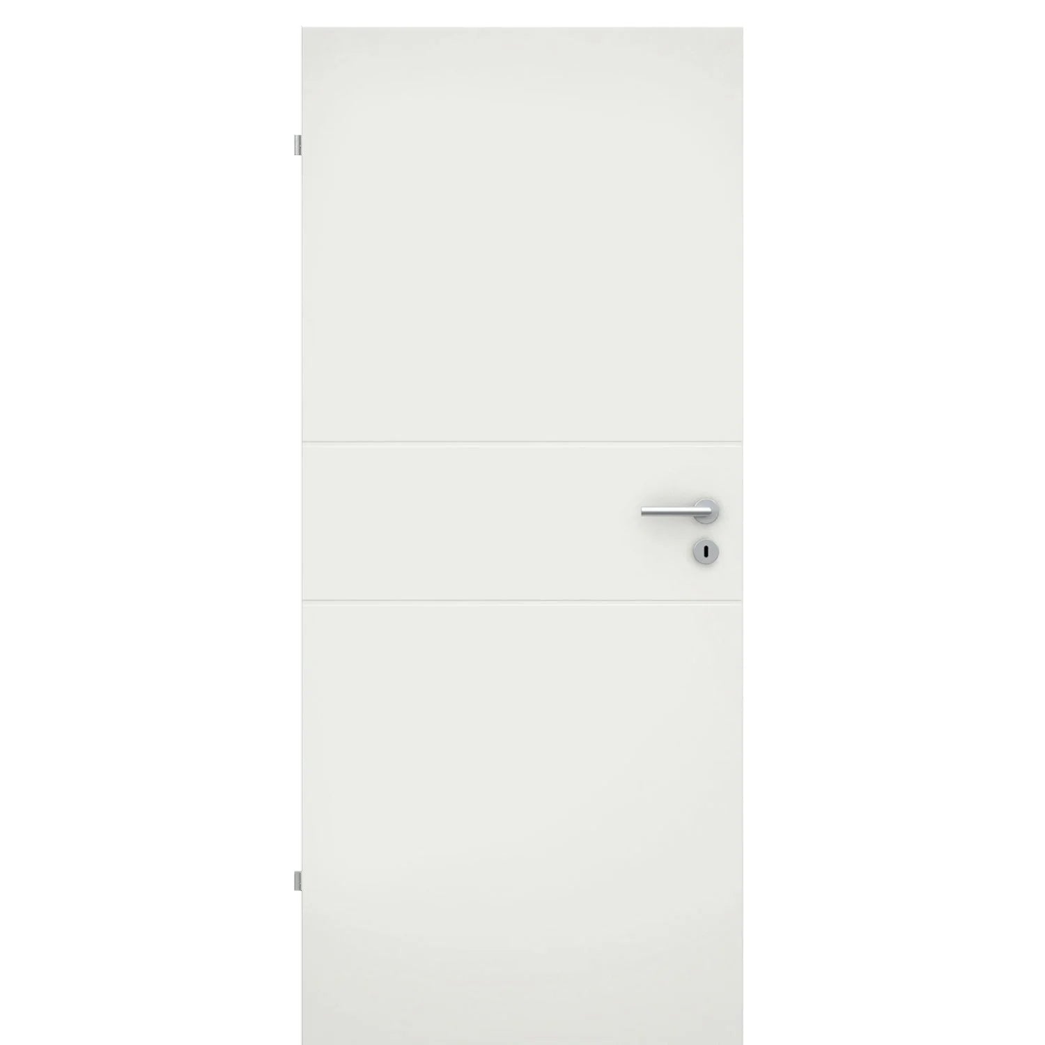 Zimmertür soft-weiß 2 Rillen Eckkante - Modell Designtür Q21