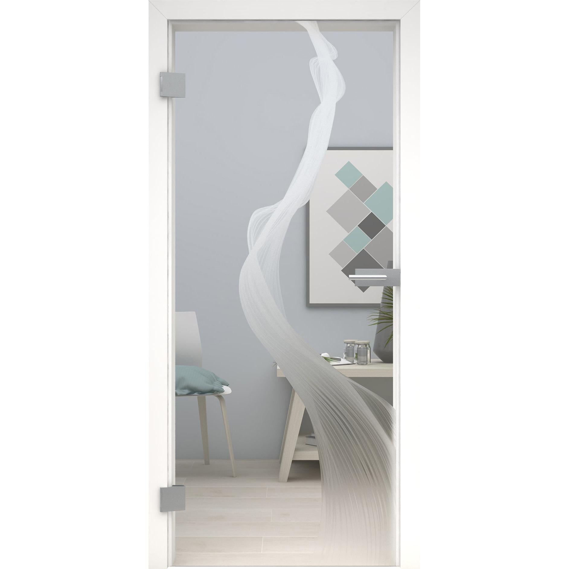 Glastür LaserArt 312-U Klarglas-198,5 x 73,5 cm (Glasmaß 197,2 x 70,9 cm)-links-Montario