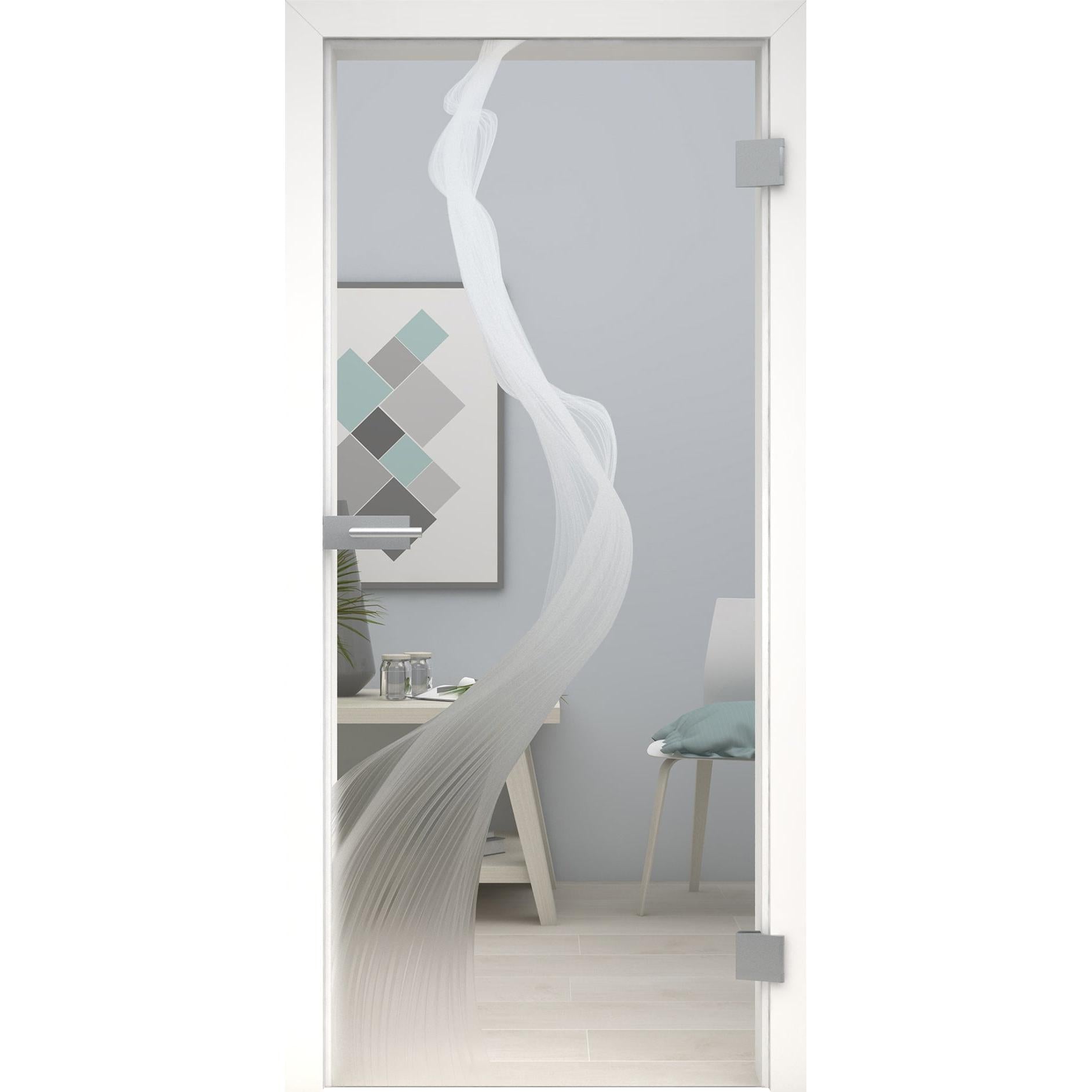 Glastür LaserArt 312-U Klarglas-198,5 x 73,5 cm (Glasmaß 197,2 x 70,9 cm)-rechts-Montario