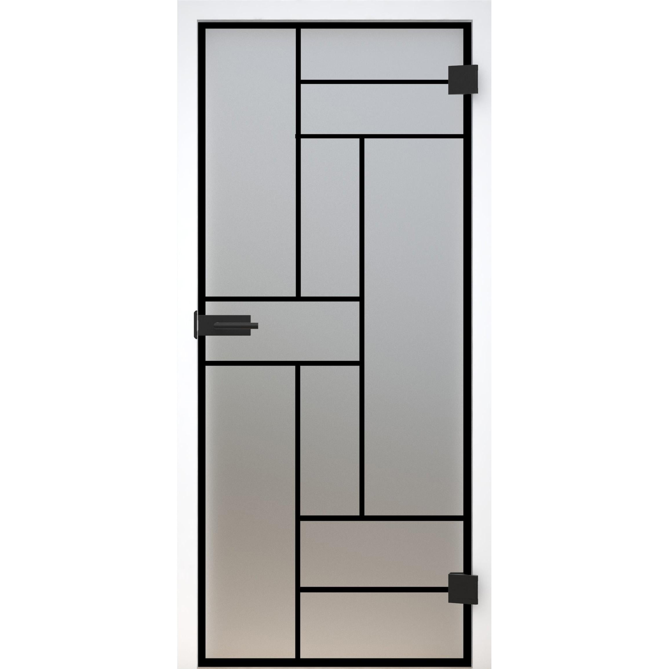 Glastür Loft-Design Modell DS10 satiniert / matt-198,5 x 73,5 cm (Glasmaß 197,2 x 70,9 cm)-rechts-Montario