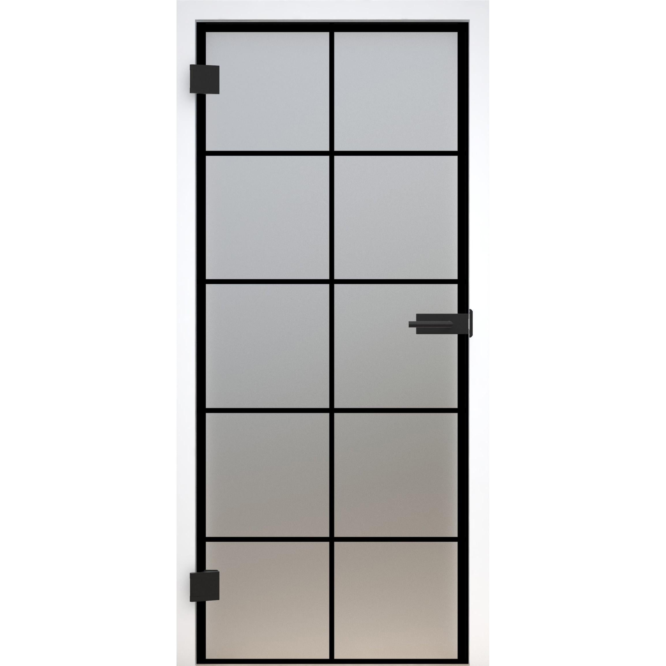 Glastür Loft-Design Modell DS2 satiniert / matt-198,5 x 73,5 cm (Glasmaß 197,2 x 70,9 cm)-links-Montario