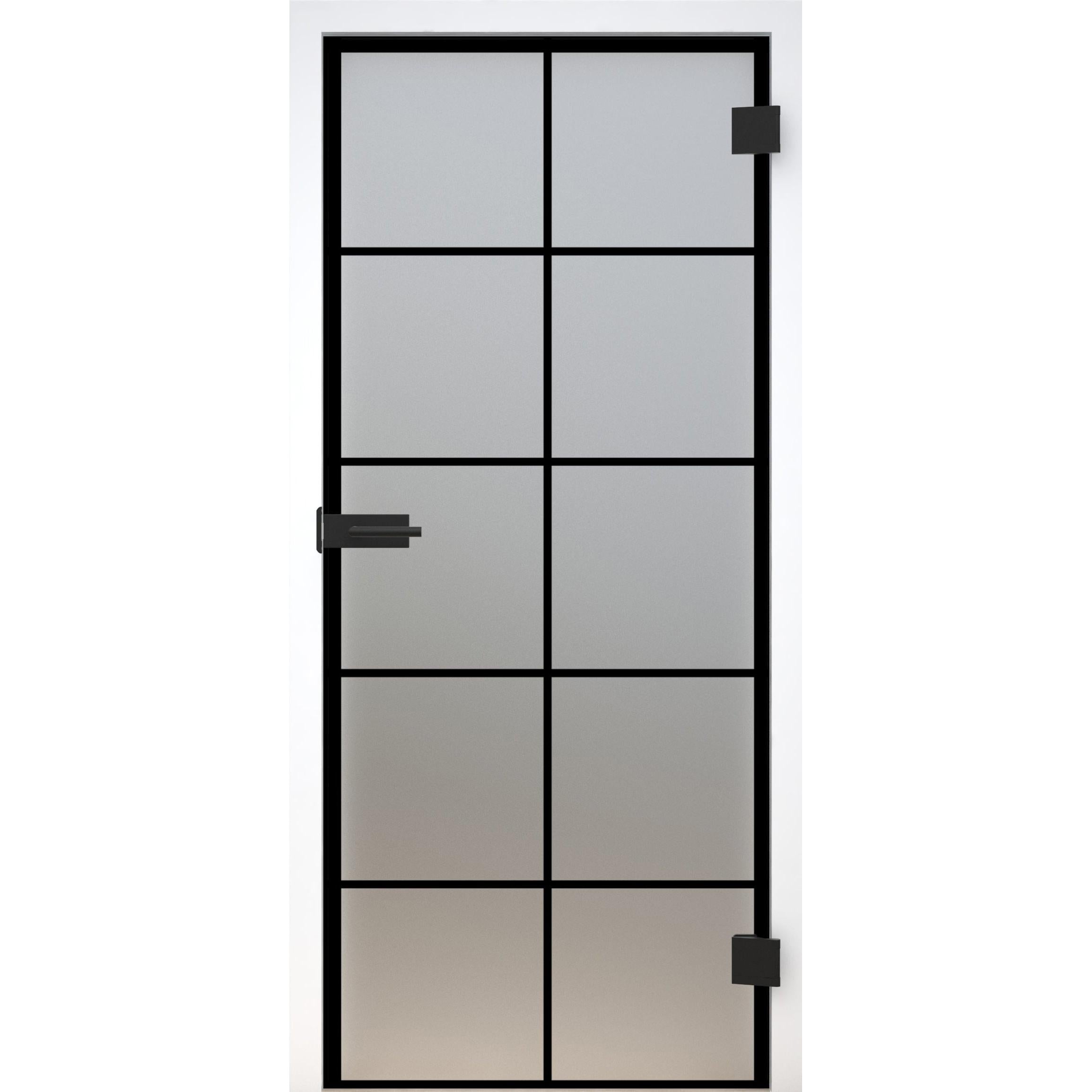 Glastür Loft-Design Modell DS2 satiniert / matt-198,5 x 73,5 cm (Glasmaß 197,2 x 70,9 cm)-rechts-Montario