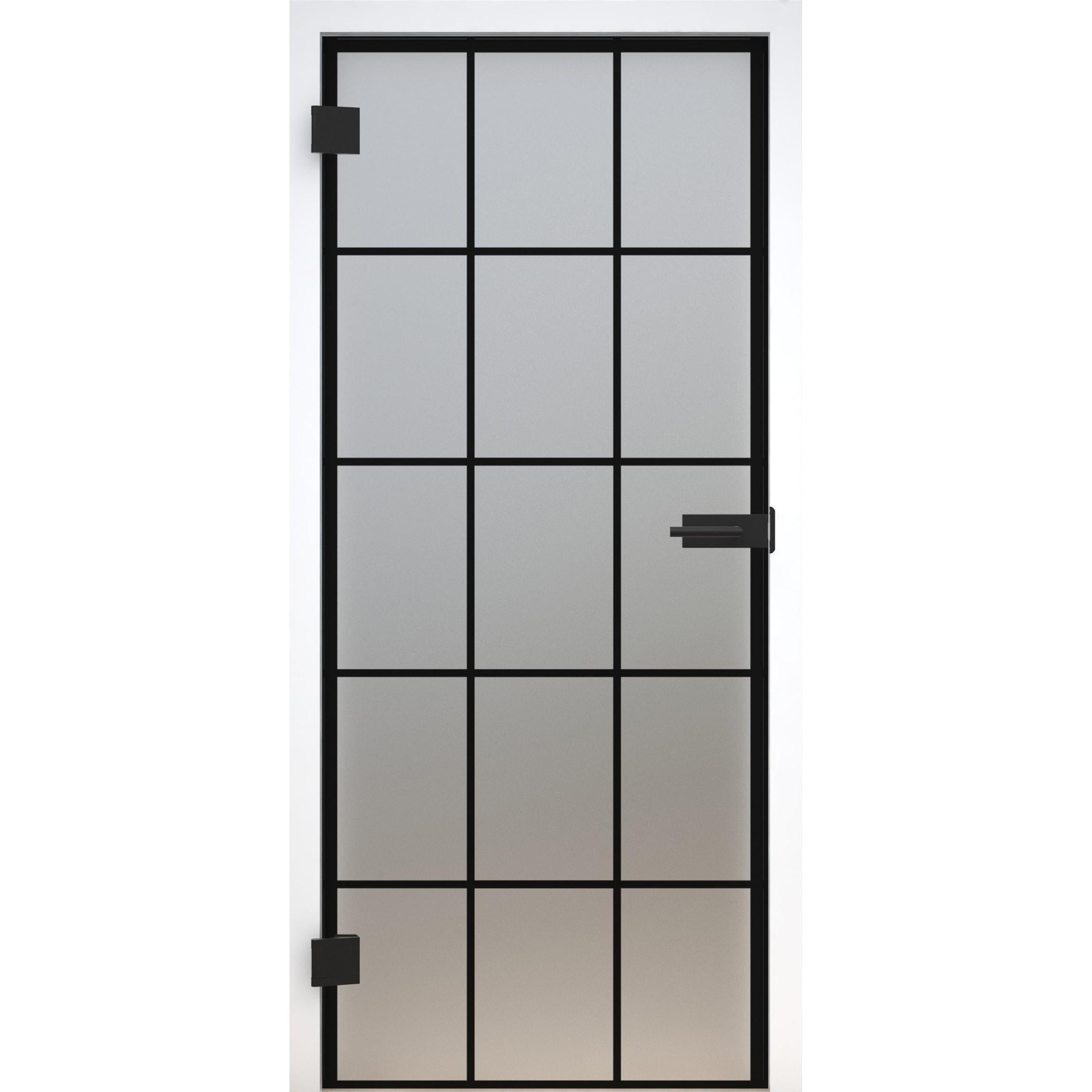Glastür Loft-Design Modell DS3 satiniert / matt-198,5 x 73,5 cm (Glasmaß 197,2 x 70,9 cm)-links-Montario