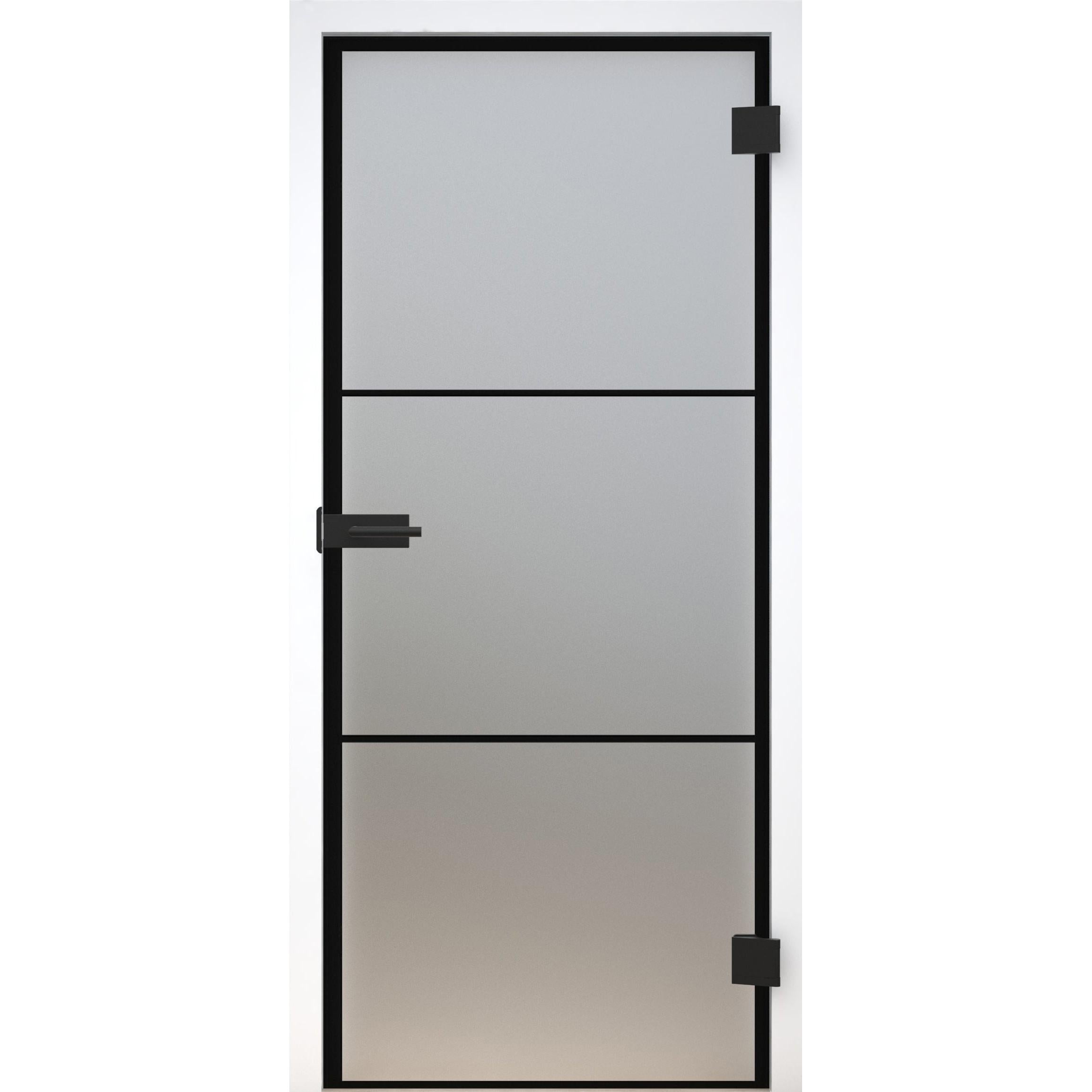 Glastür Loft-Design Modell DS5 satiniert / matt-198,5 x 73,5 cm (Glasmaß 197,2 x 70,9 cm)-rechts-Montario