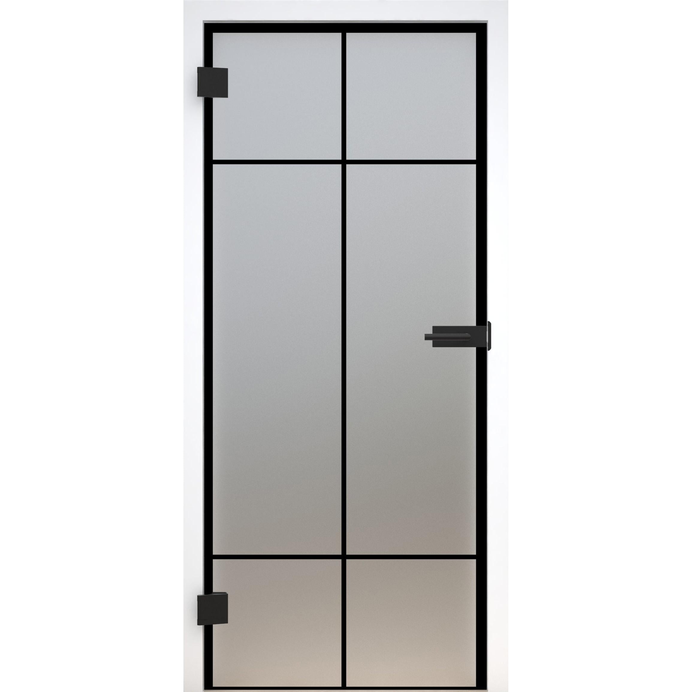 Glastür Loft-Design Modell DS7 satiniert / matt-198,5 x 73,5 cm (Glasmaß 197,2 x 70,9 cm)-links-Montario