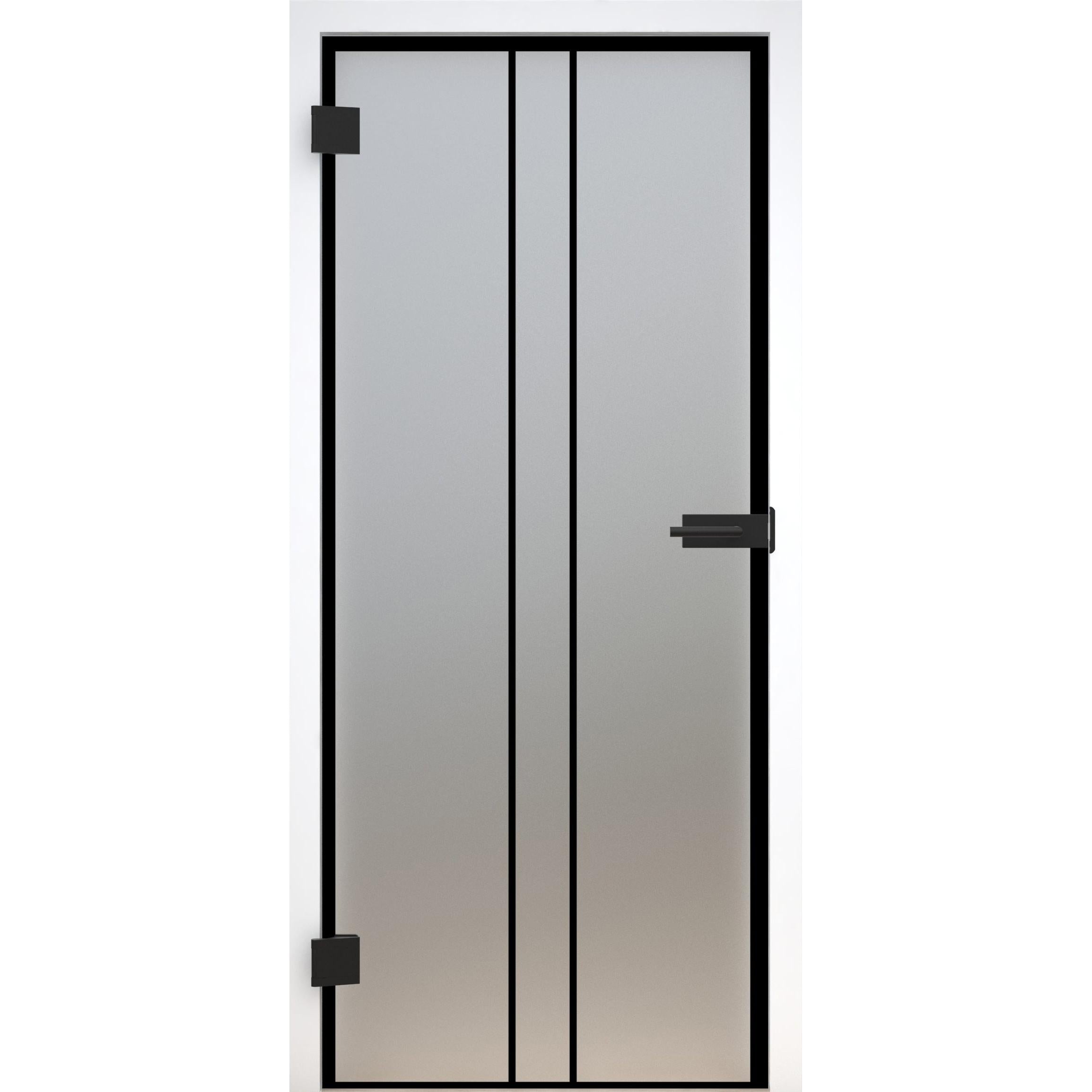 Glastür Loft-Design Modell DS8 satiniert / matt-198,5 x 73,5 cm (Glasmaß 197,2 x 70,9 cm)-links-Montario