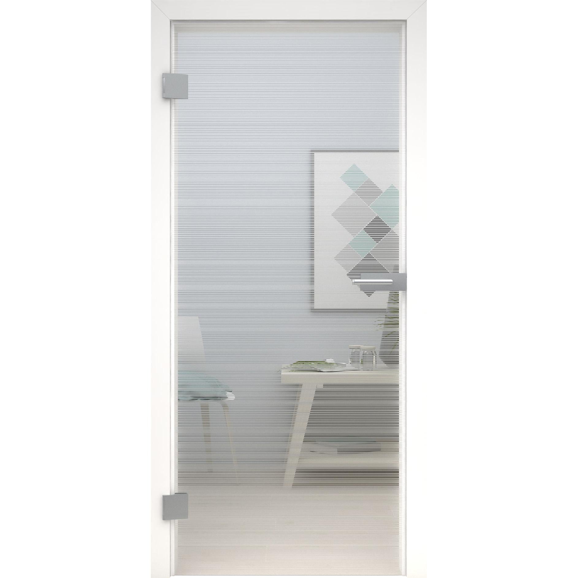 Glastür MattDesign 3D 511 Klarglas-198,5 x 73,5 cm (Glasmaß 197,2 x 70,9 cm)-links-Montario