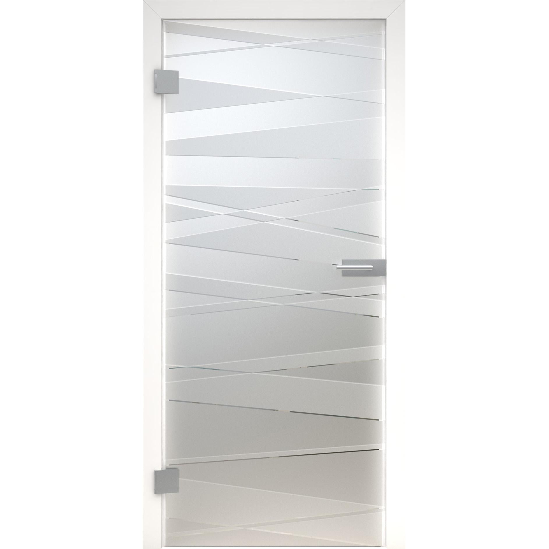 Glastür MattDesign 3D 575 Klarglas-198,5 x 73,5 cm (Glasmaß 197,2 x 70,9 cm)-links-Montario