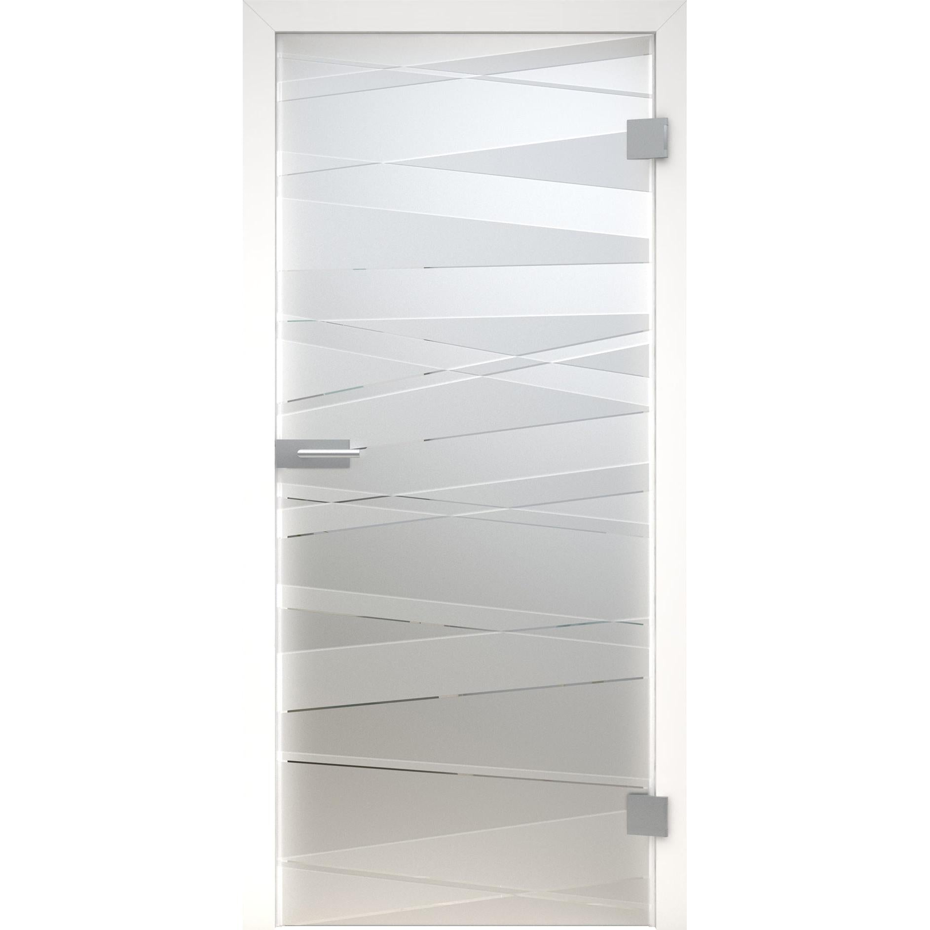 Glastür MattDesign 3D 575 Klarglas-198,5 x 73,5 cm (Glasmaß 197,2 x 70,9 cm)-rechts-Montario