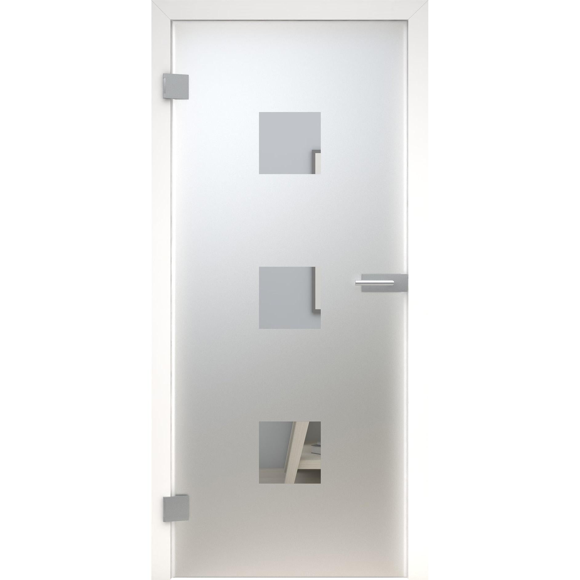 Glastür MattDesign 401 satiniert / matt-198,5 x 73,5 cm (Glasmaß 197,2 x 70,9 cm)-links-Montario
