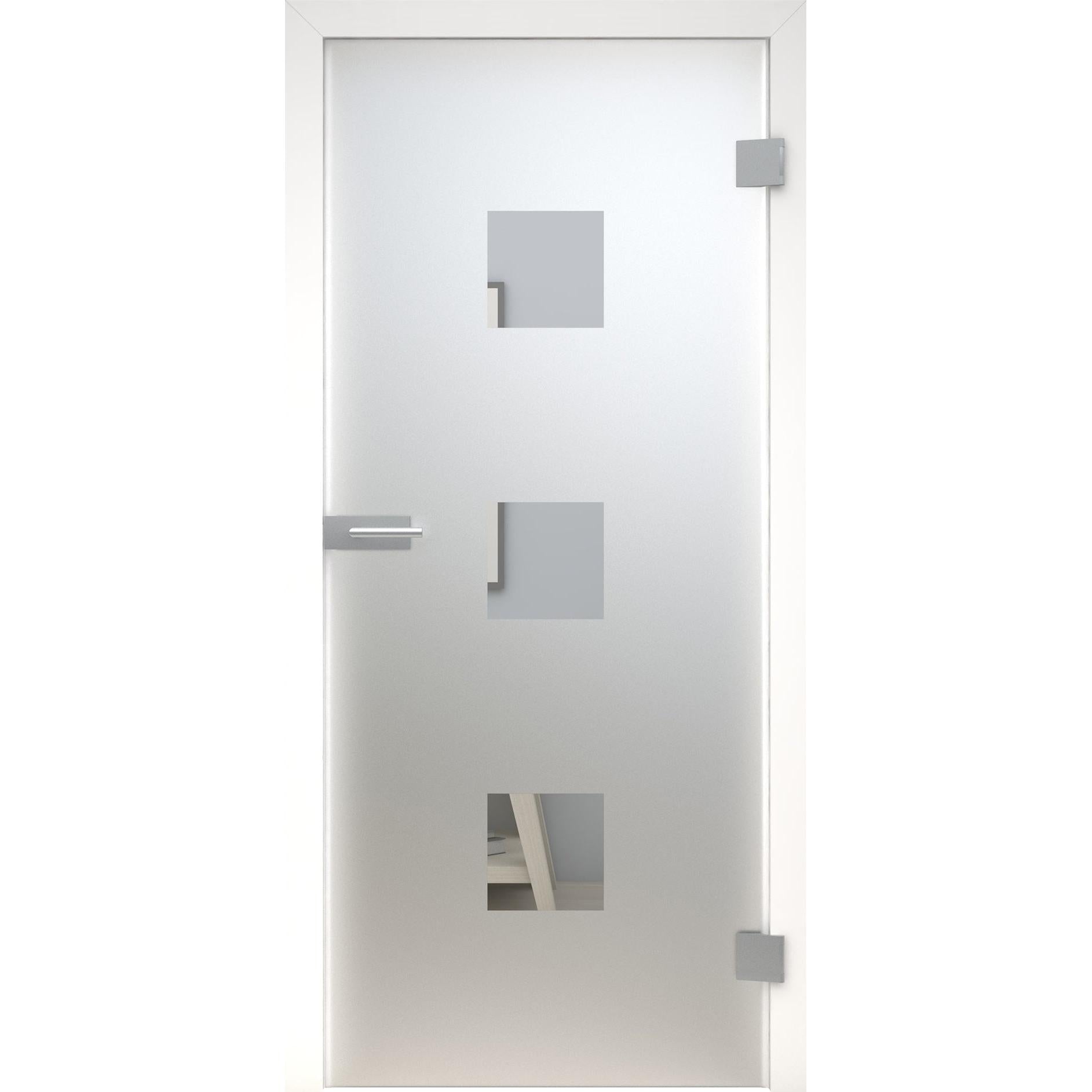 Glastür MattDesign 401 satiniert / matt-198,5 x 73,5 cm (Glasmaß 197,2 x 70,9 cm)-rechts-Montario