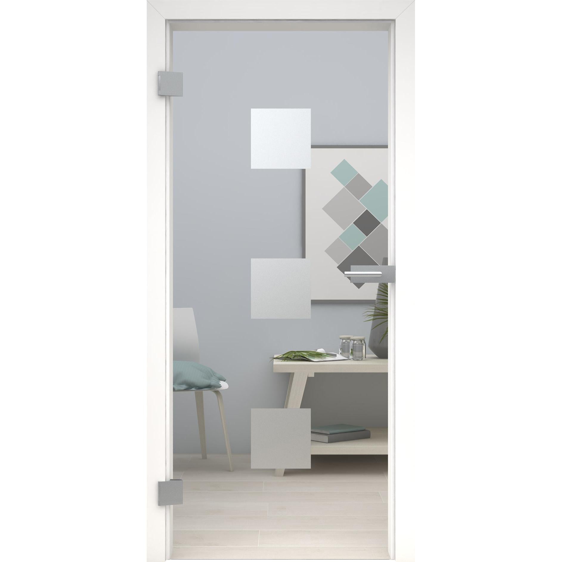 Glastür MattDesign 401-U Klarglas-198,5 x 73,5 cm (Glasmaß 197,2 x 70,9 cm)-links-Montario