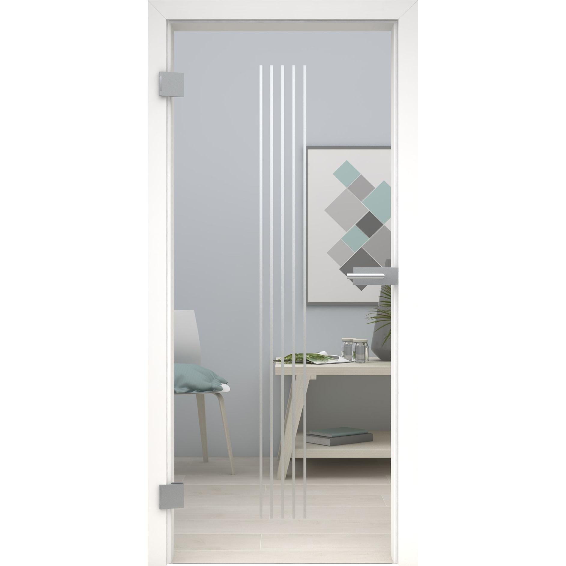 Glastür MattDesign 403-U Klarglas-198,5 x 73,5 cm (Glasmaß 197,2 x 70,9 cm)-links-Montario