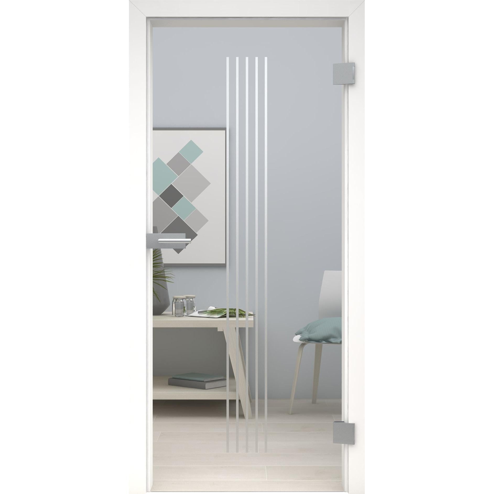 Glastür MattDesign 403-U Klarglas-198,5 x 73,5 cm (Glasmaß 197,2 x 70,9 cm)-rechts-Montario