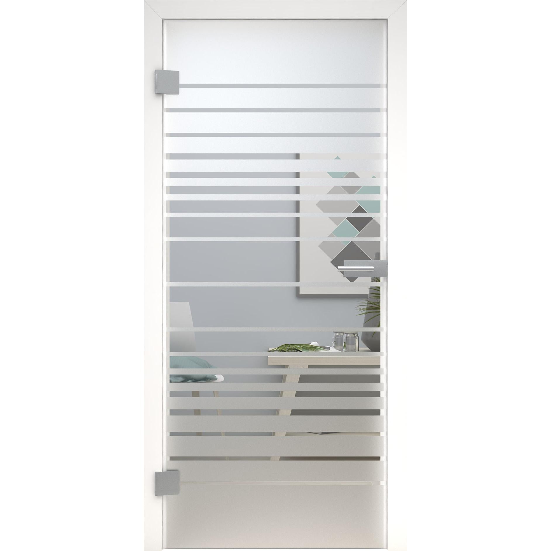 Glastür MattDesign 417 satiniert / matt-198,5 x 73,5 cm (Glasmaß 197,2 x 70,9 cm)-links-Montario