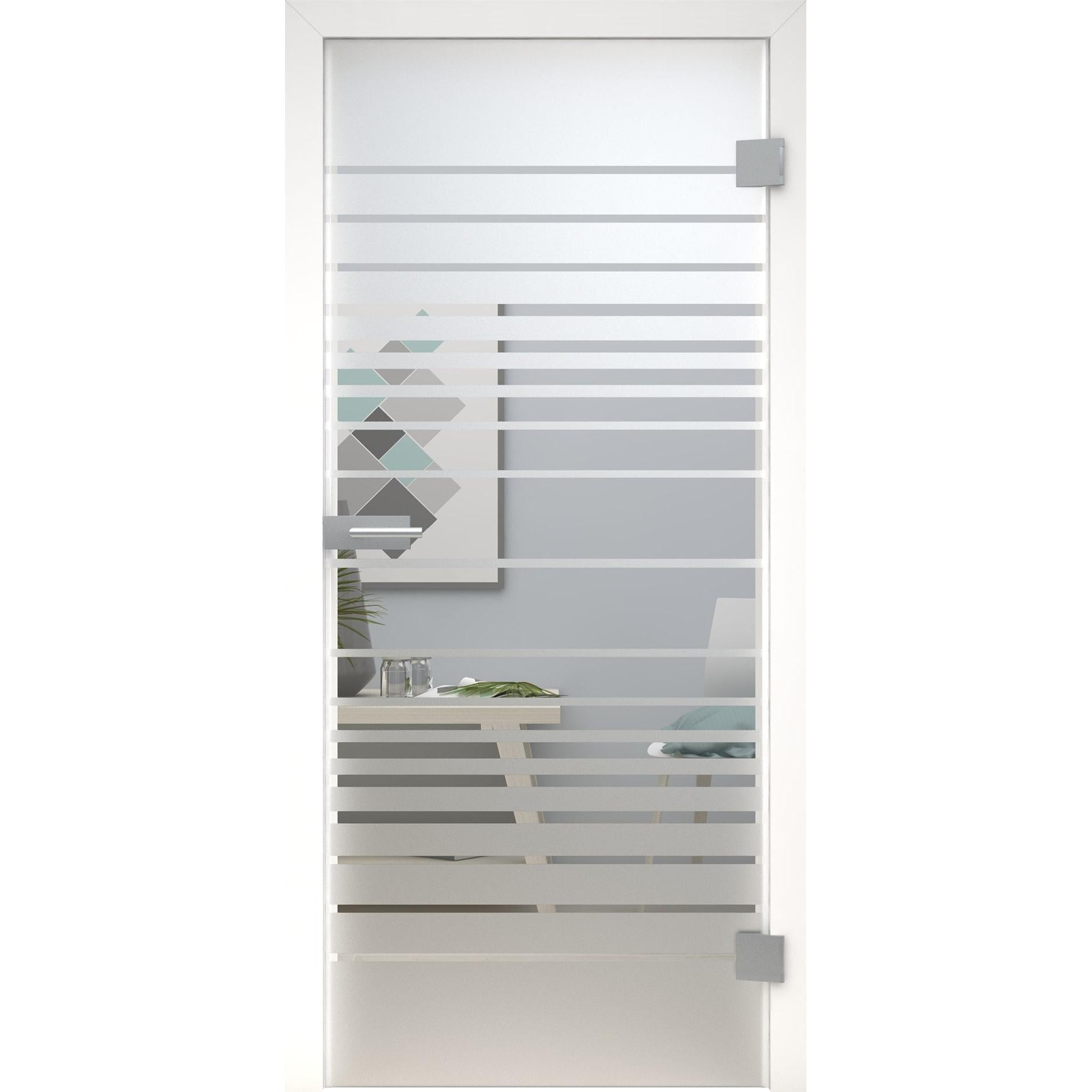 Glastür MattDesign 417 satiniert / matt-198,5 x 73,5 cm (Glasmaß 197,2 x 70,9 cm)-rechts-Montario
