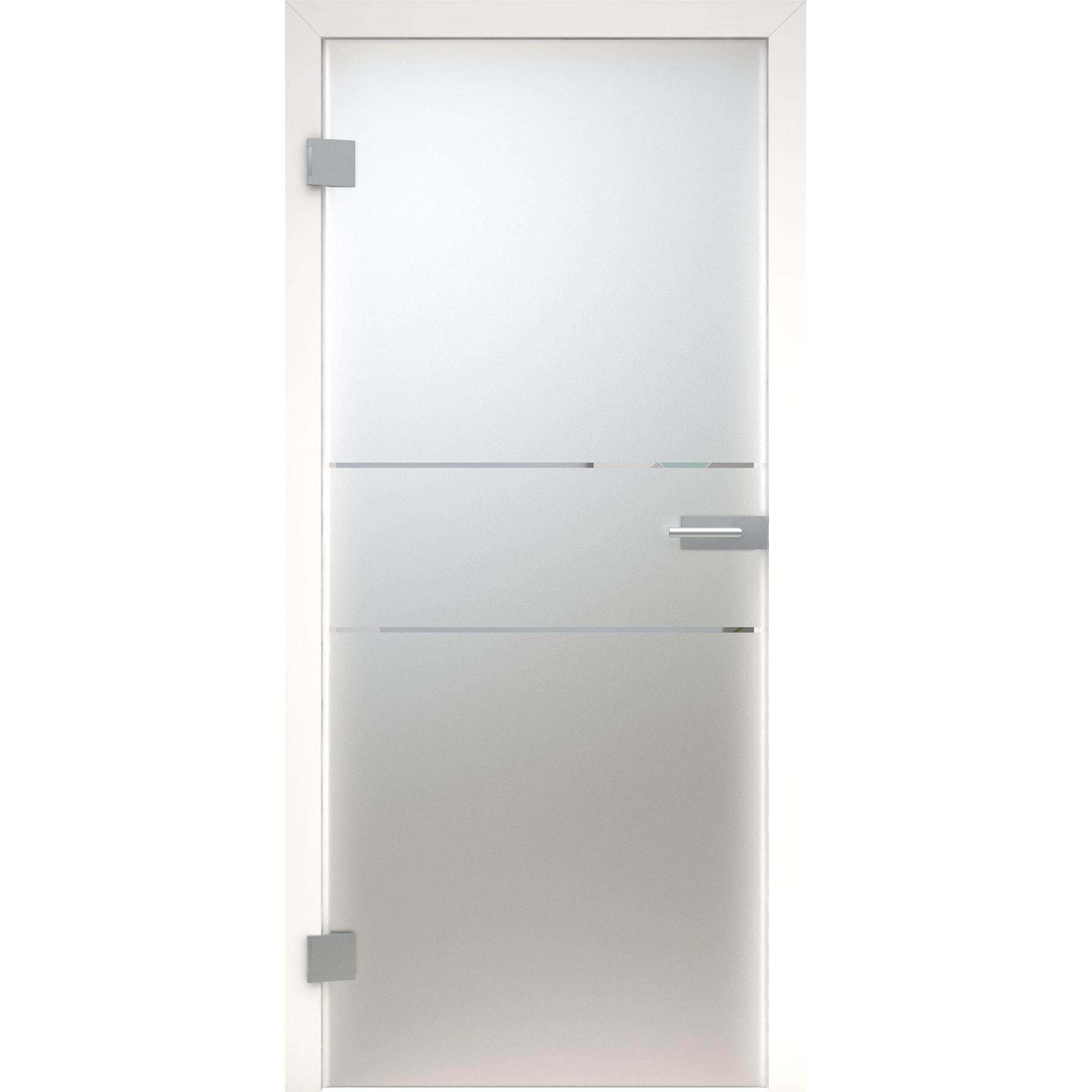 Glastür MattDesign 421 satiniert / matt-198,5 x 73,5 cm (Glasmaß 197,2 x 70,9 cm)-links-Montario