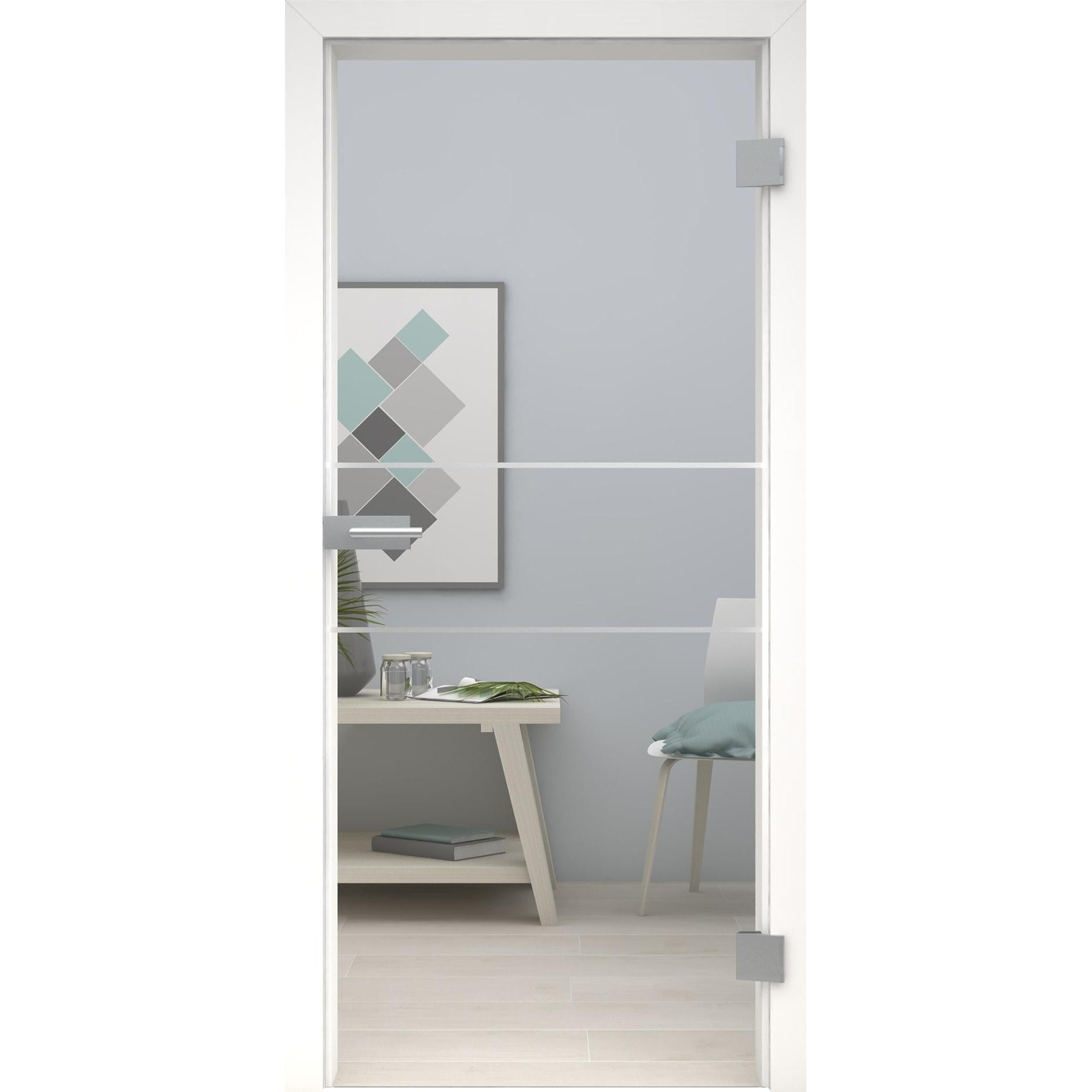 Glastür MattDesign 421-U Klarglas-198,5 x 73,5 cm (Glasmaß 197,2 x 70,9 cm)-rechts-Montario