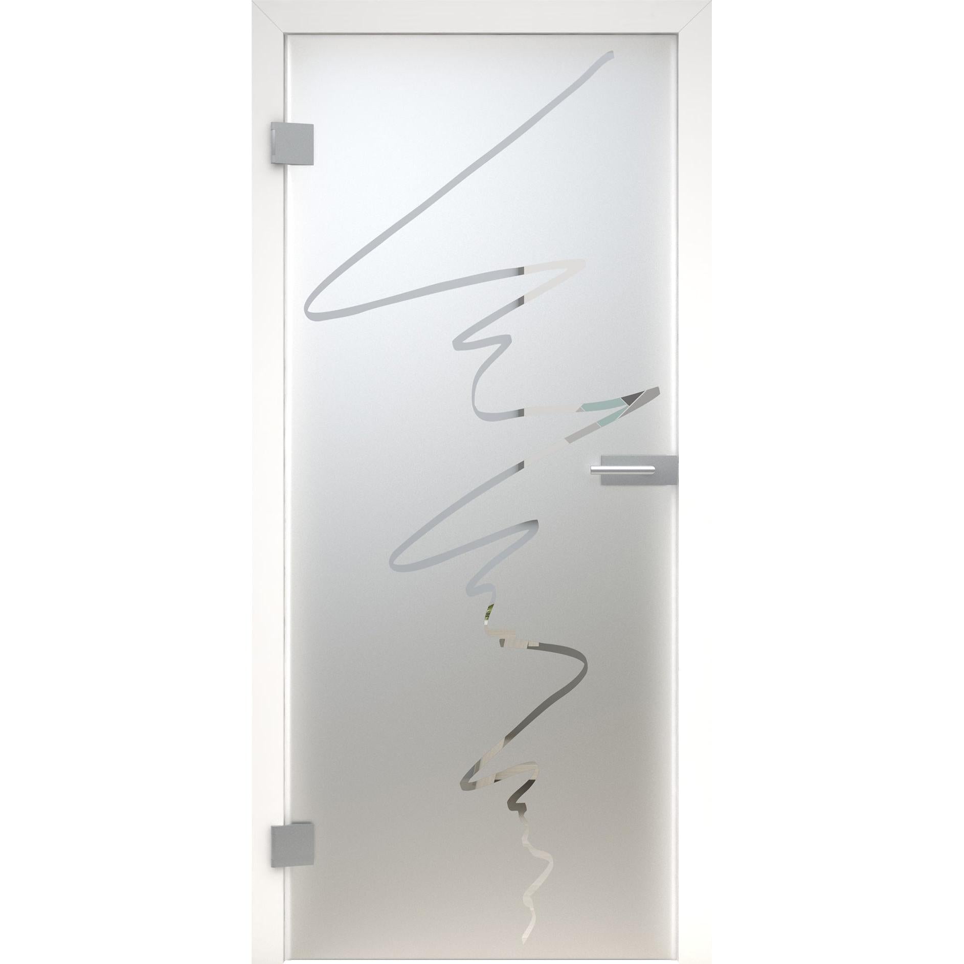 Glastür MattDesign 436 satiniert / matt-198,5 x 73,5 cm (Glasmaß 197,2 x 70,9 cm)-links-Montario